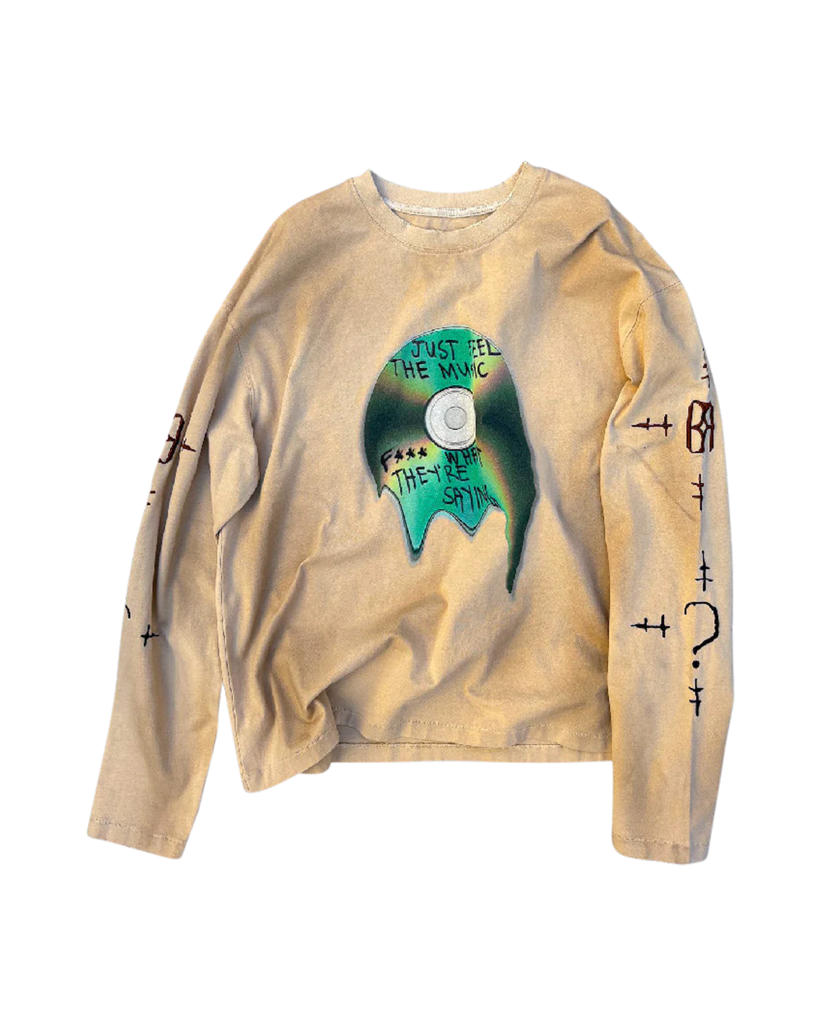 2-IN-1 Distressed Stained Long-sleeve Tee - Image 3