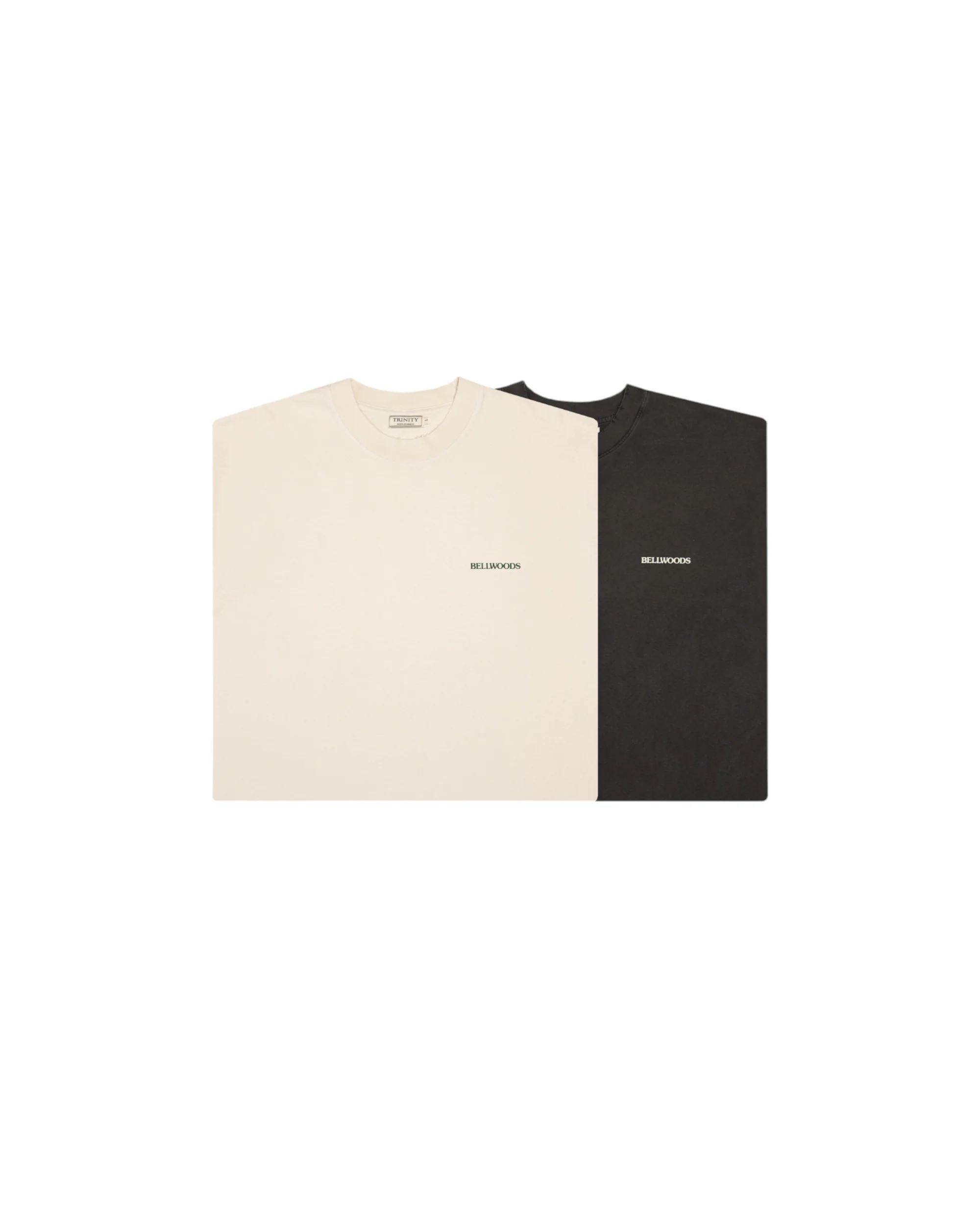 2 Pack Distressed Basic Tees - Vintage Black & Cream - Image 3