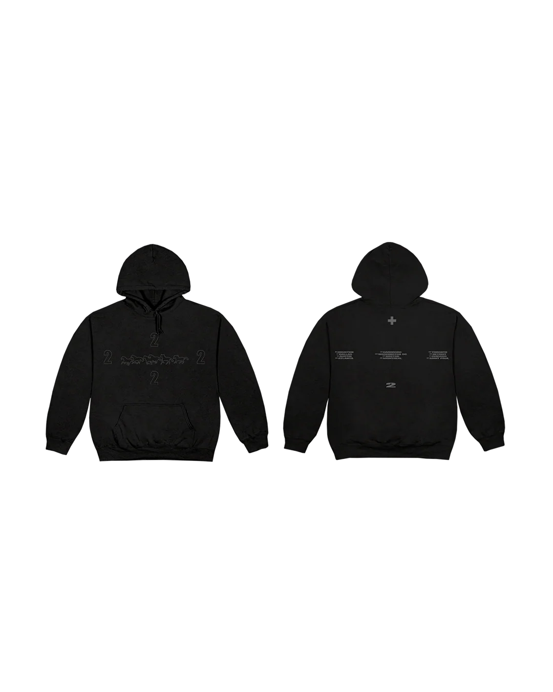 2H Black Running Horse Hoodie - Image 3