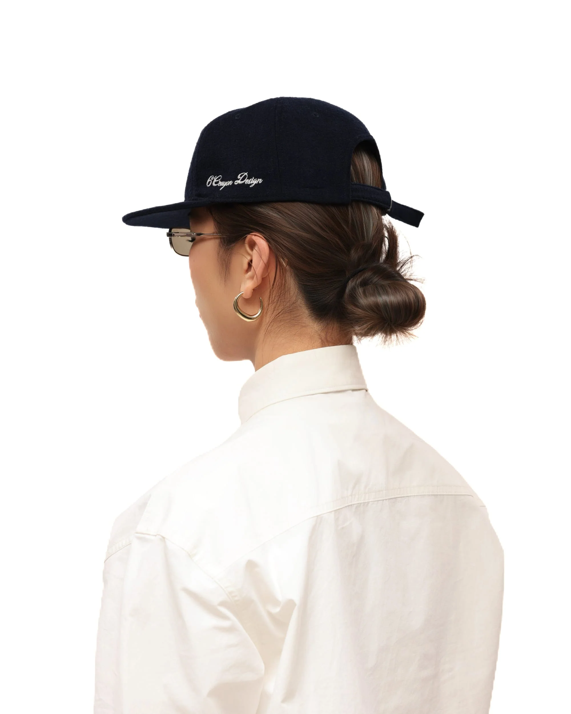 6CRAYON Autumn-Winter Classic Embroidered Wool Blend Six-Panel Baseball Cap - Image 4