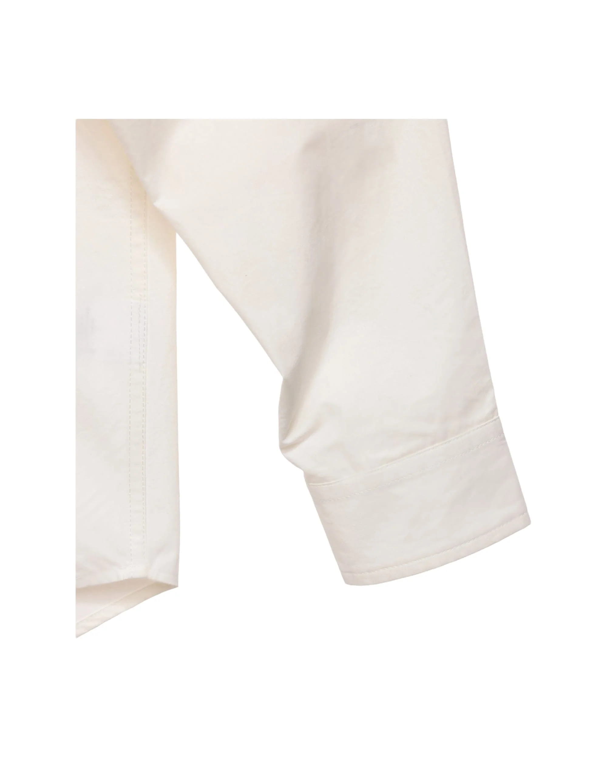 6CRAYON Patchwork Basic Beige Cotton Poplin Embroidered Shirt - Image 2