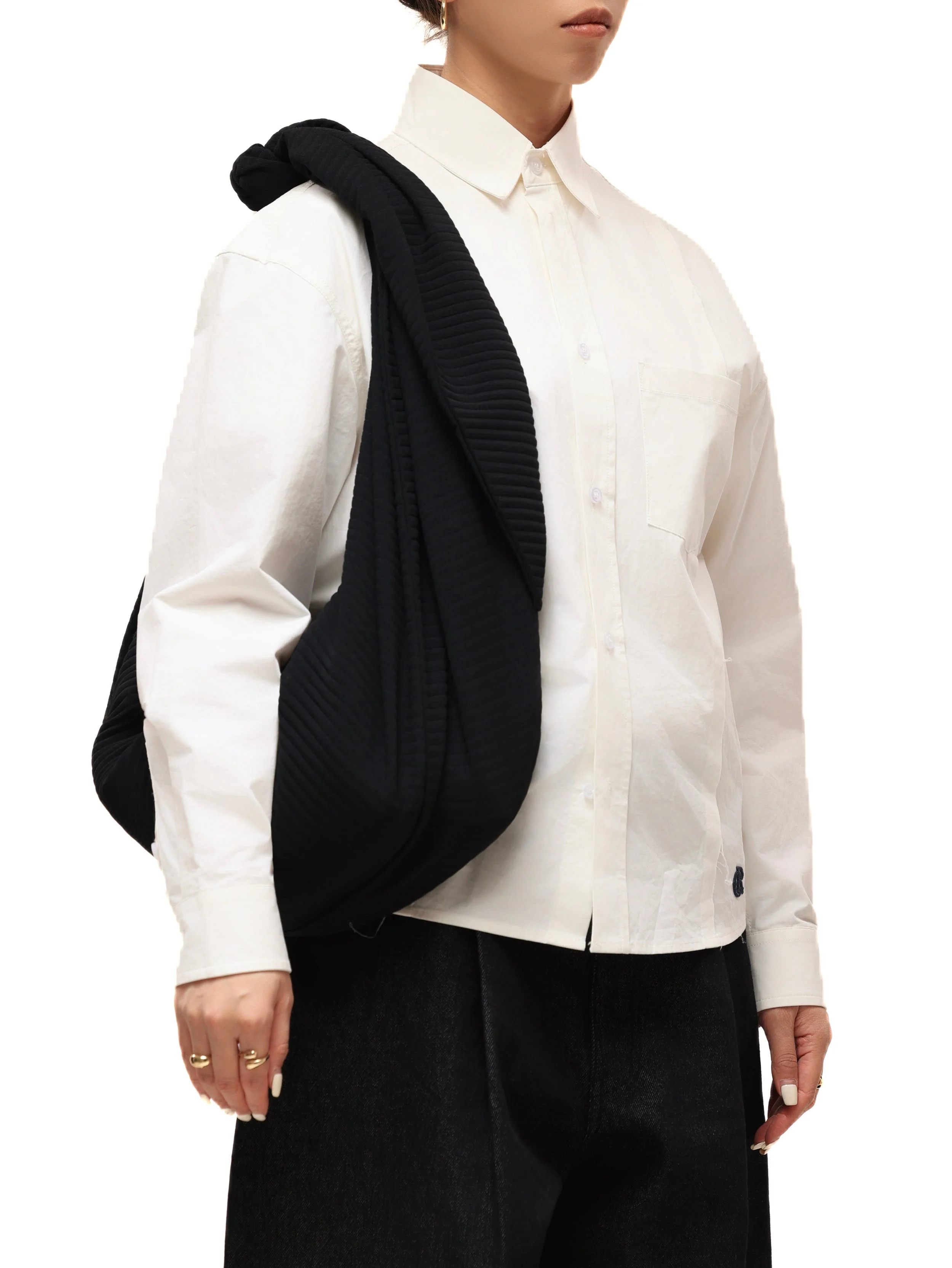 6CRAYON Pleated Adjustable Multi-Function Hobo Bag - Image 7