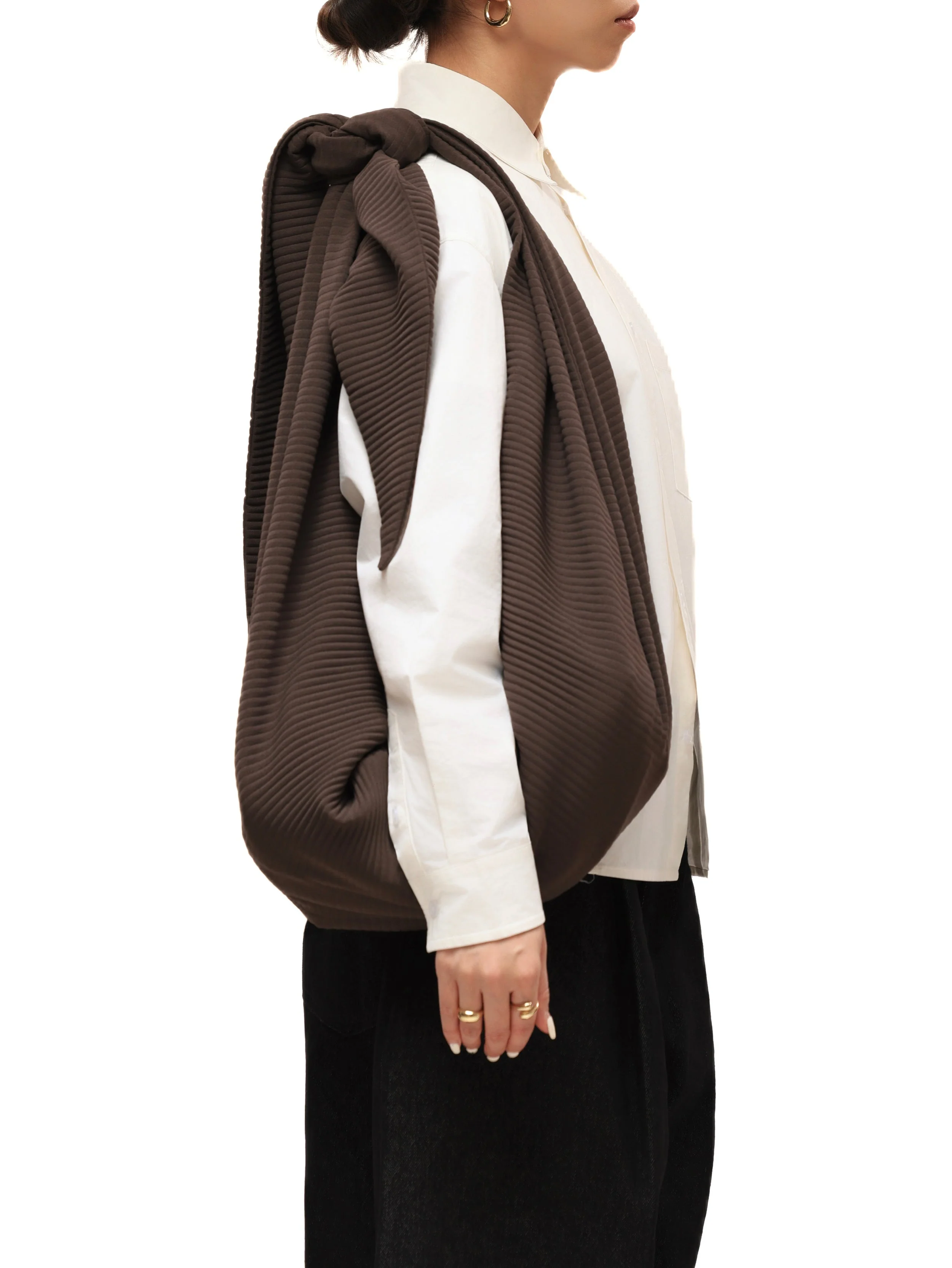 6CRAYON Pleated Adjustable Multi-Function Hobo Bag - Image 8