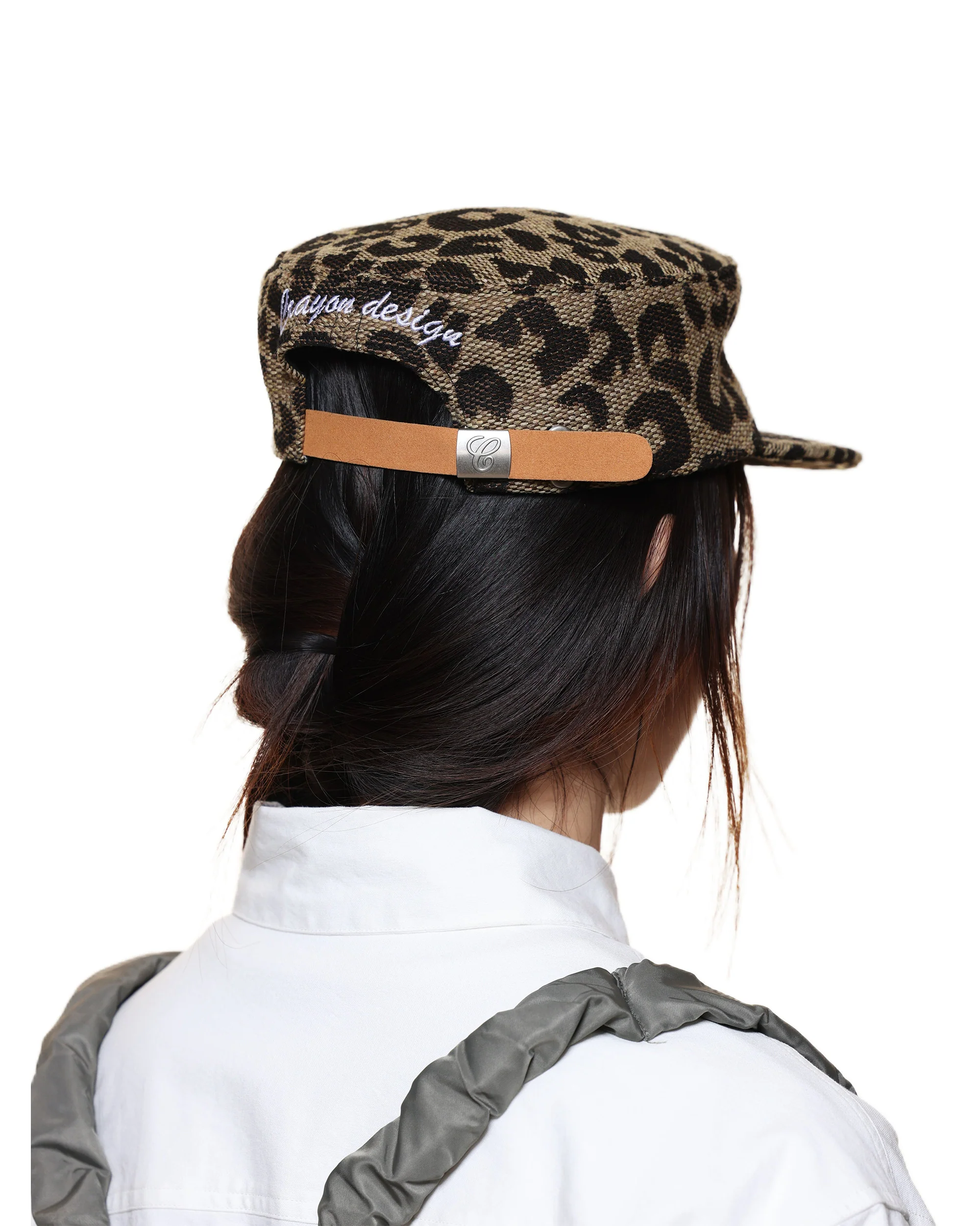 6CRAYON WEAVE LEOPARD PRINT BRIMMED BASEBALL CAP - Image 4