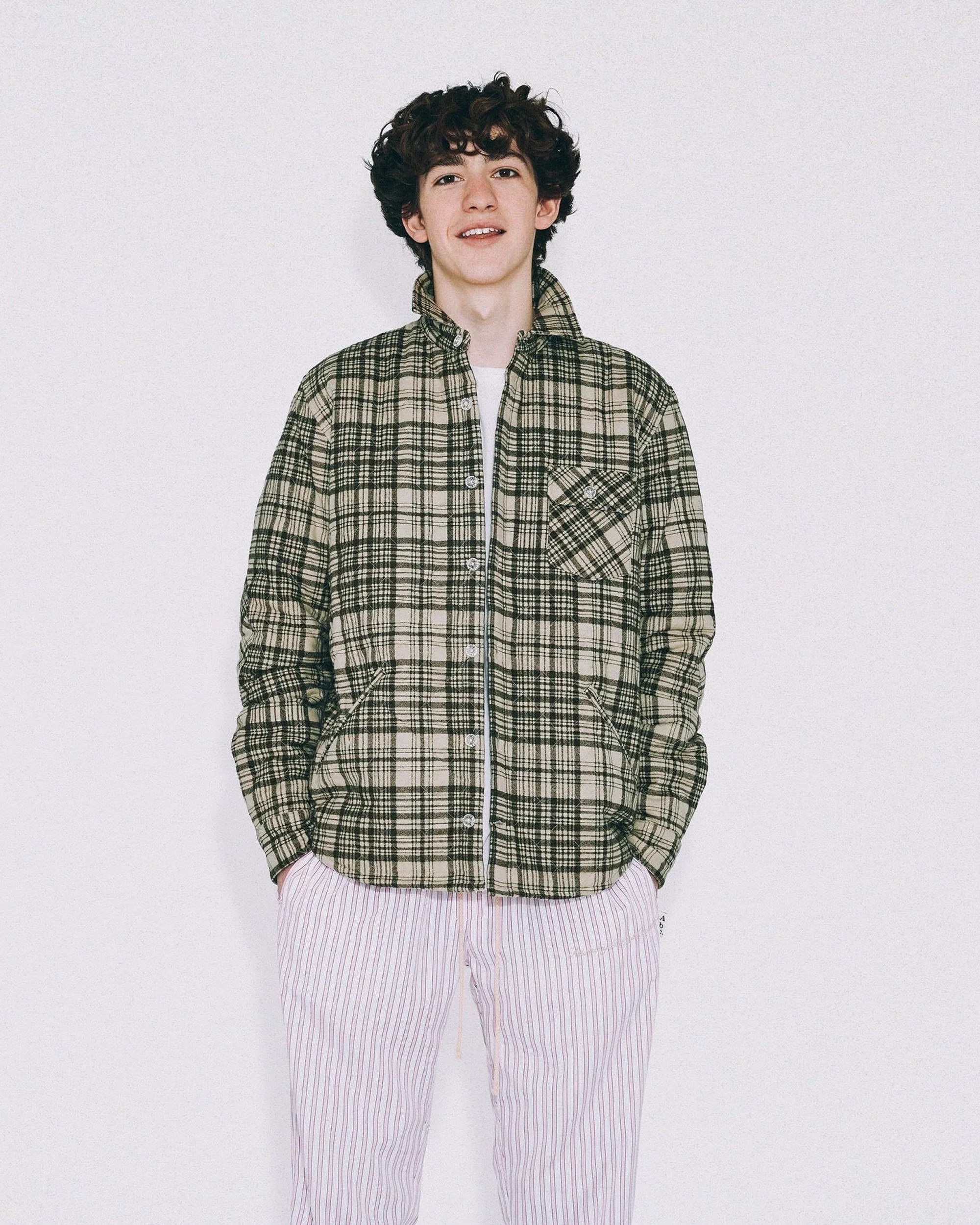Abc. Alumni Plaid Overshirt- FW24 (Green/Cream Plaid) - Image 2