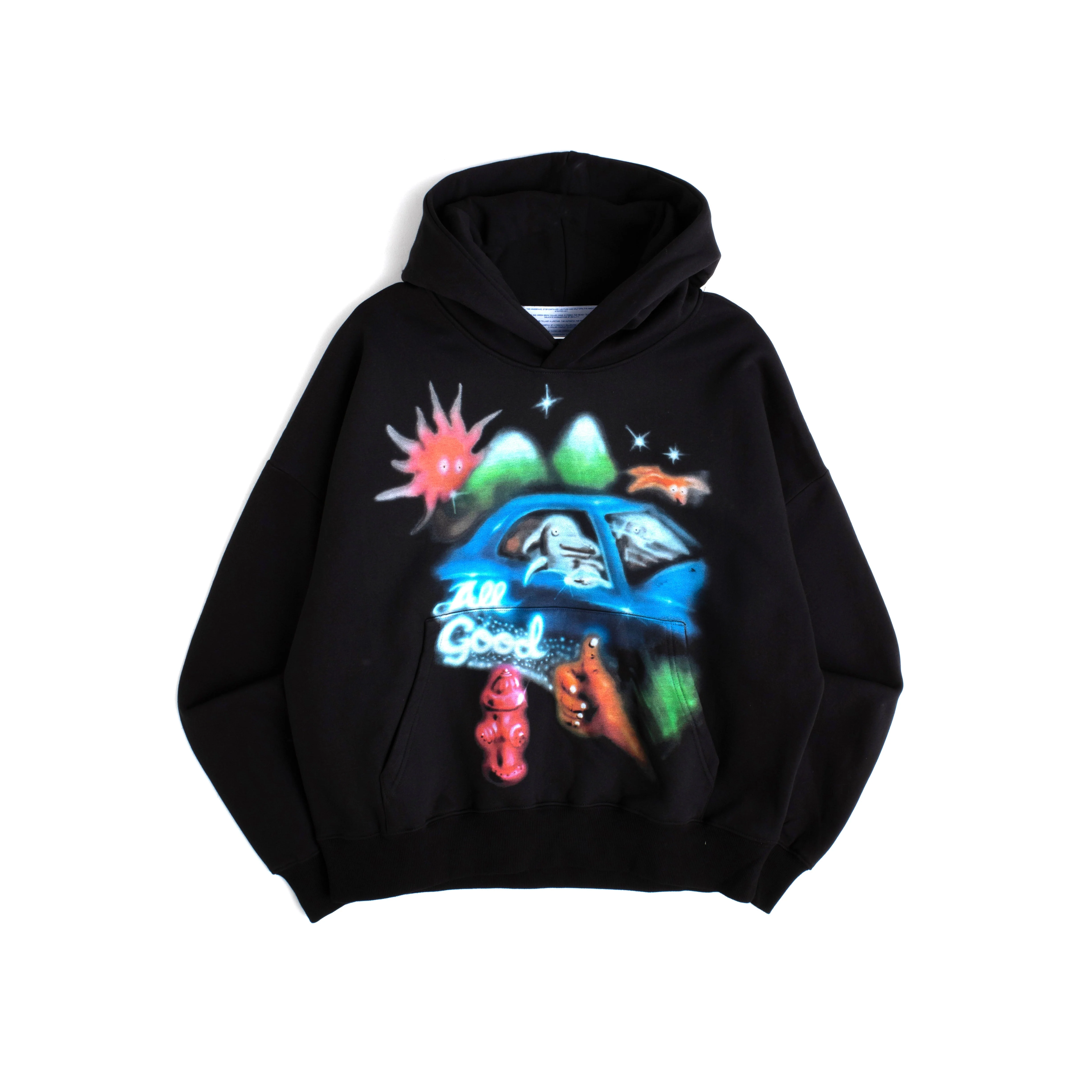 All Good Airbrush Hoodie - Image 3