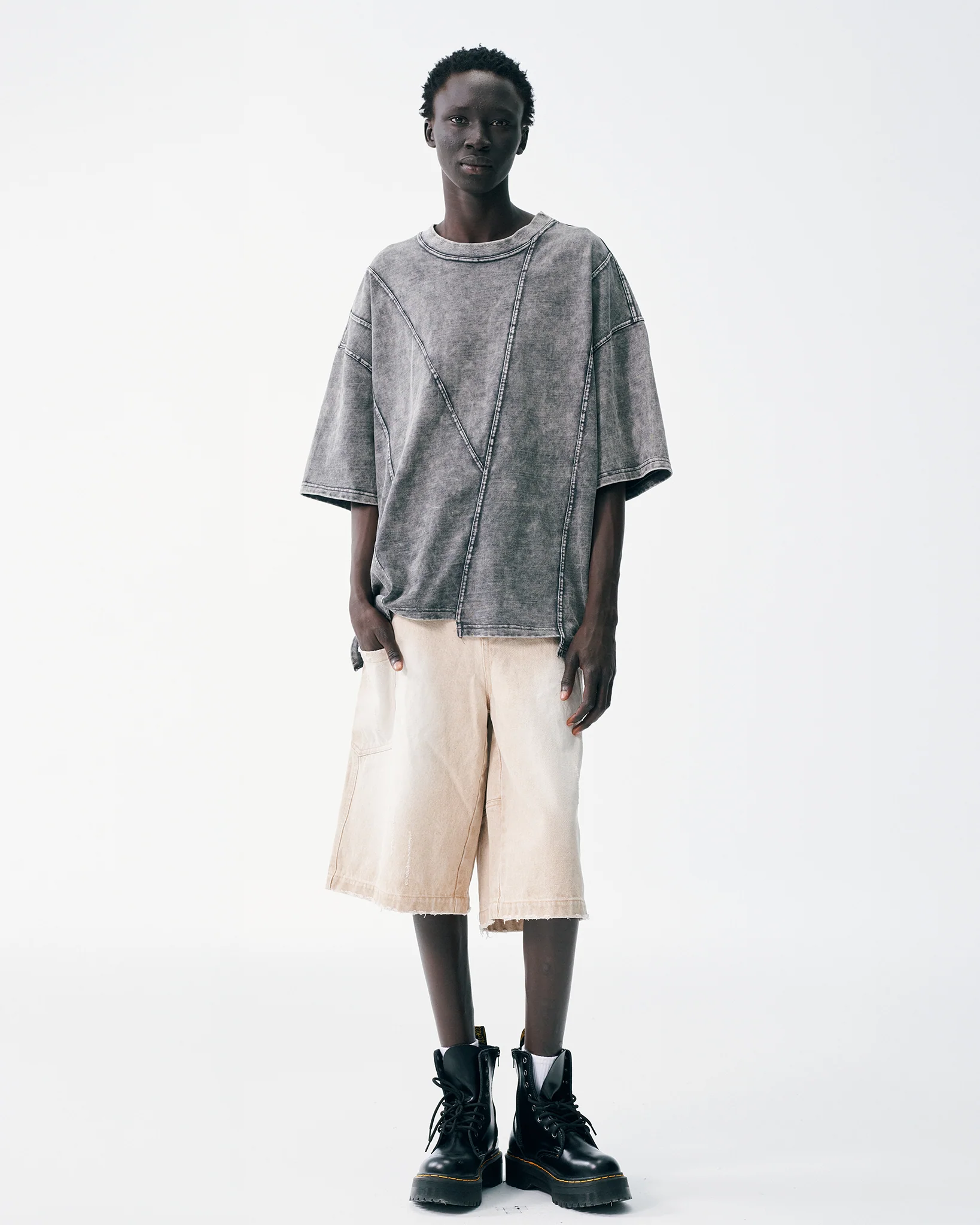 Asymetrical Slice Tee - Graphite - Image 3