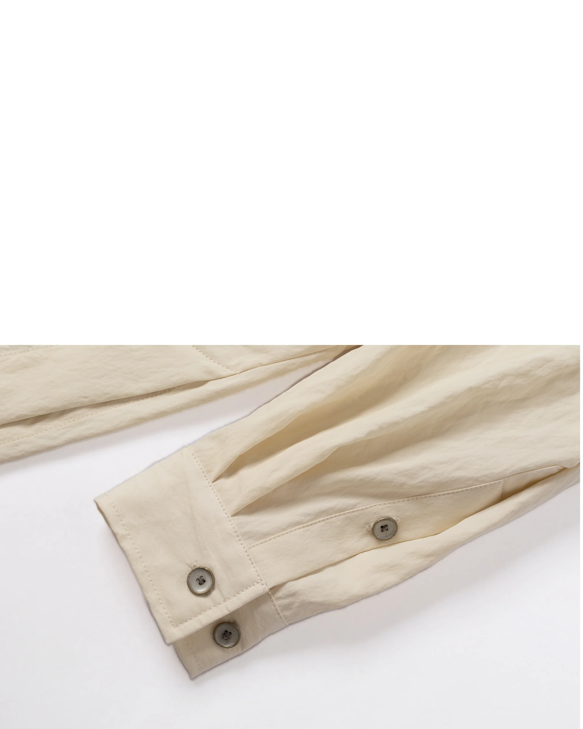 Asymmetrical Split Button Up - Creme - Image 14