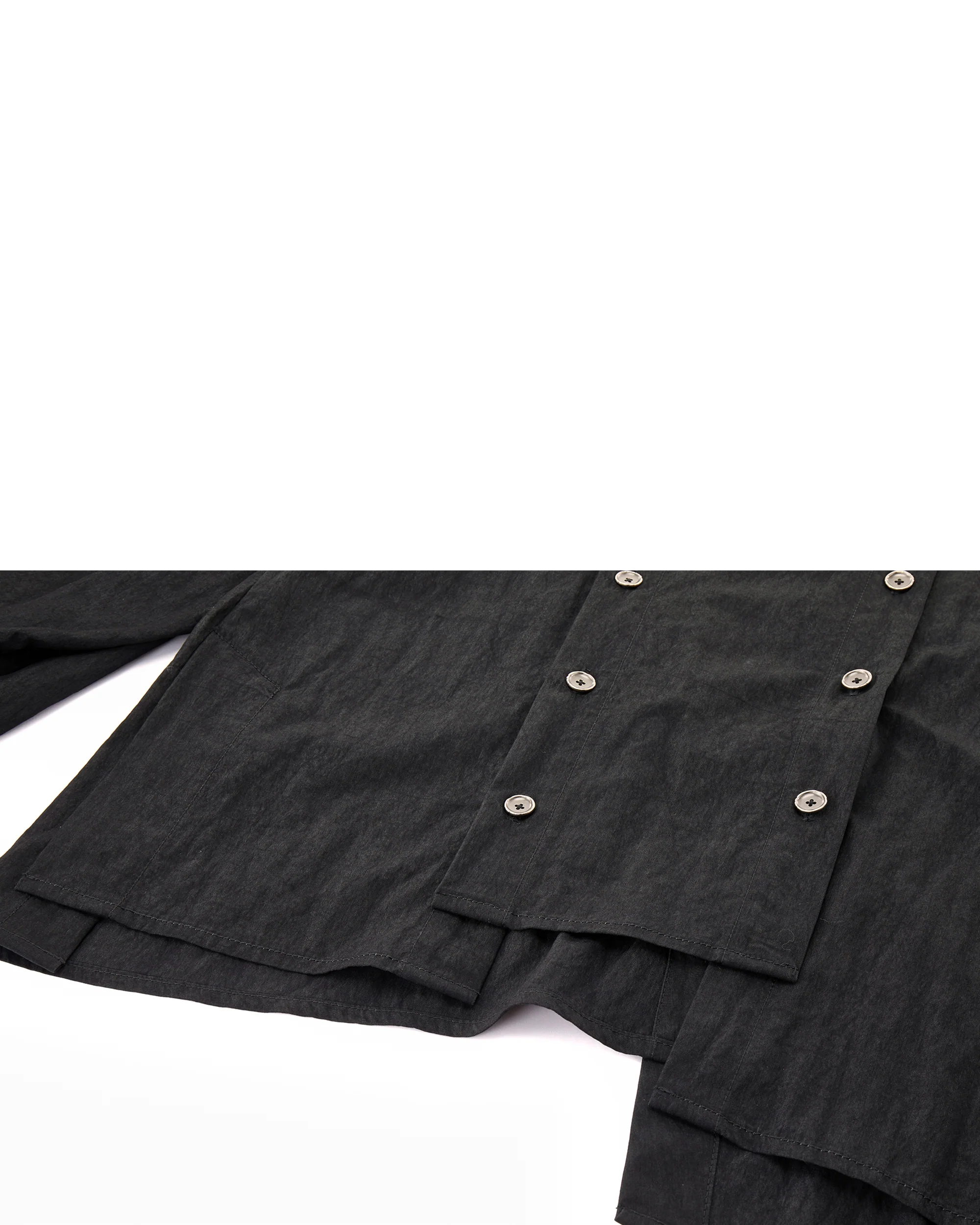 Asymmetrical Split Button Up - Midnight - Image 8