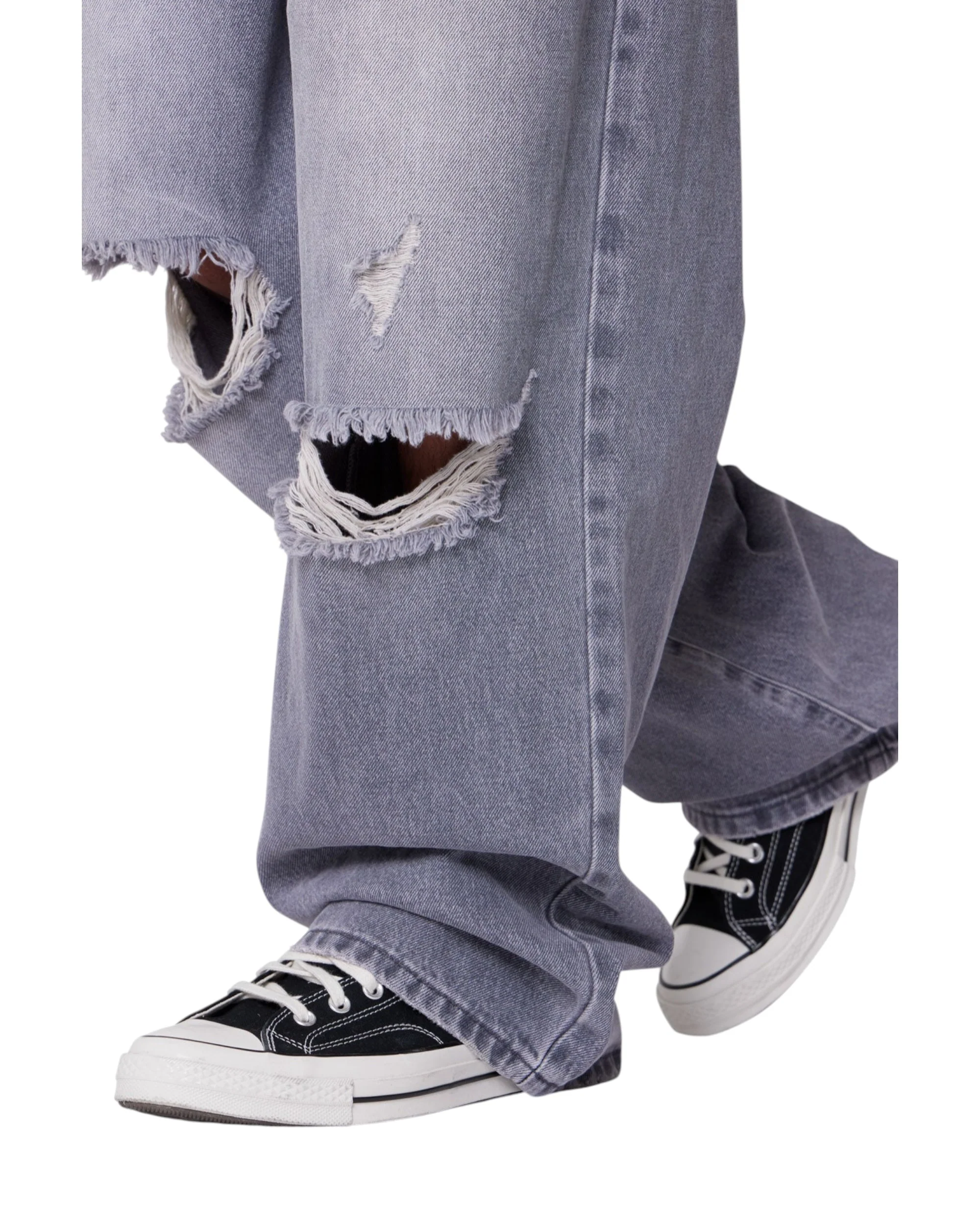 Baggy Blowout Denim - Washed Grey - Image 8