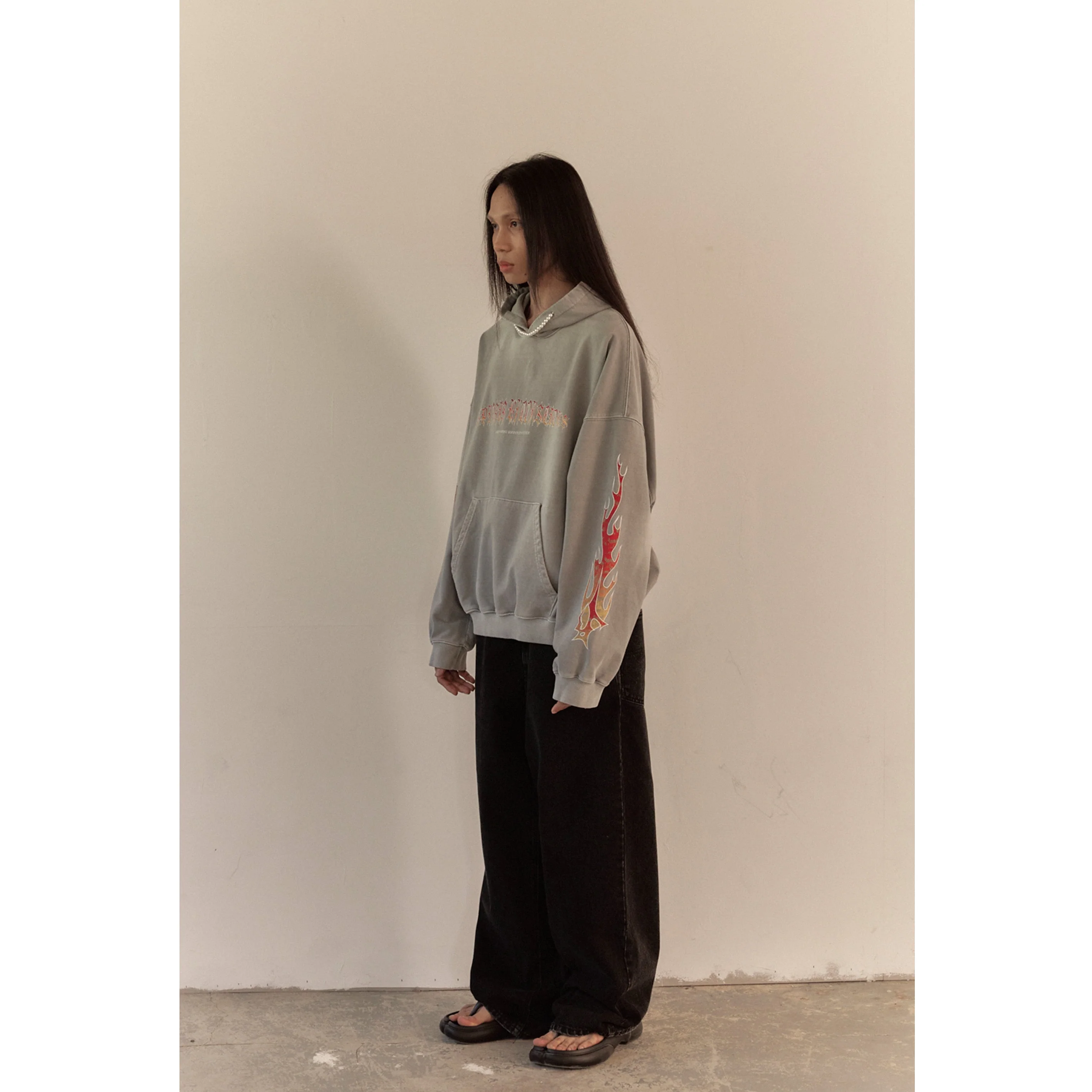 BAGGY DENIM PANTS / BLACK - Image 22