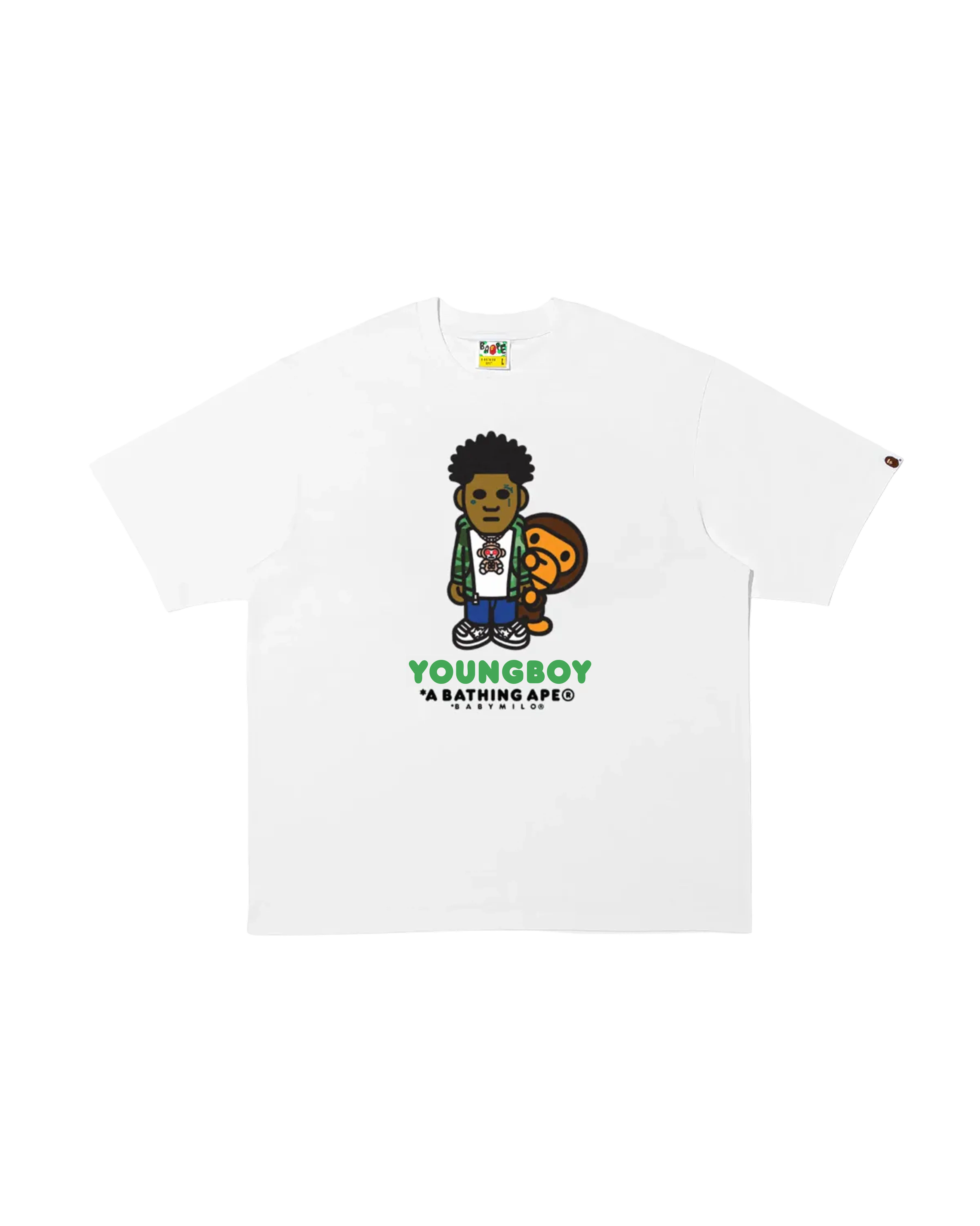 BAPEĀ® x YOUNGBOY NEVER BROKE AGAIN MILO TEE - WHITE