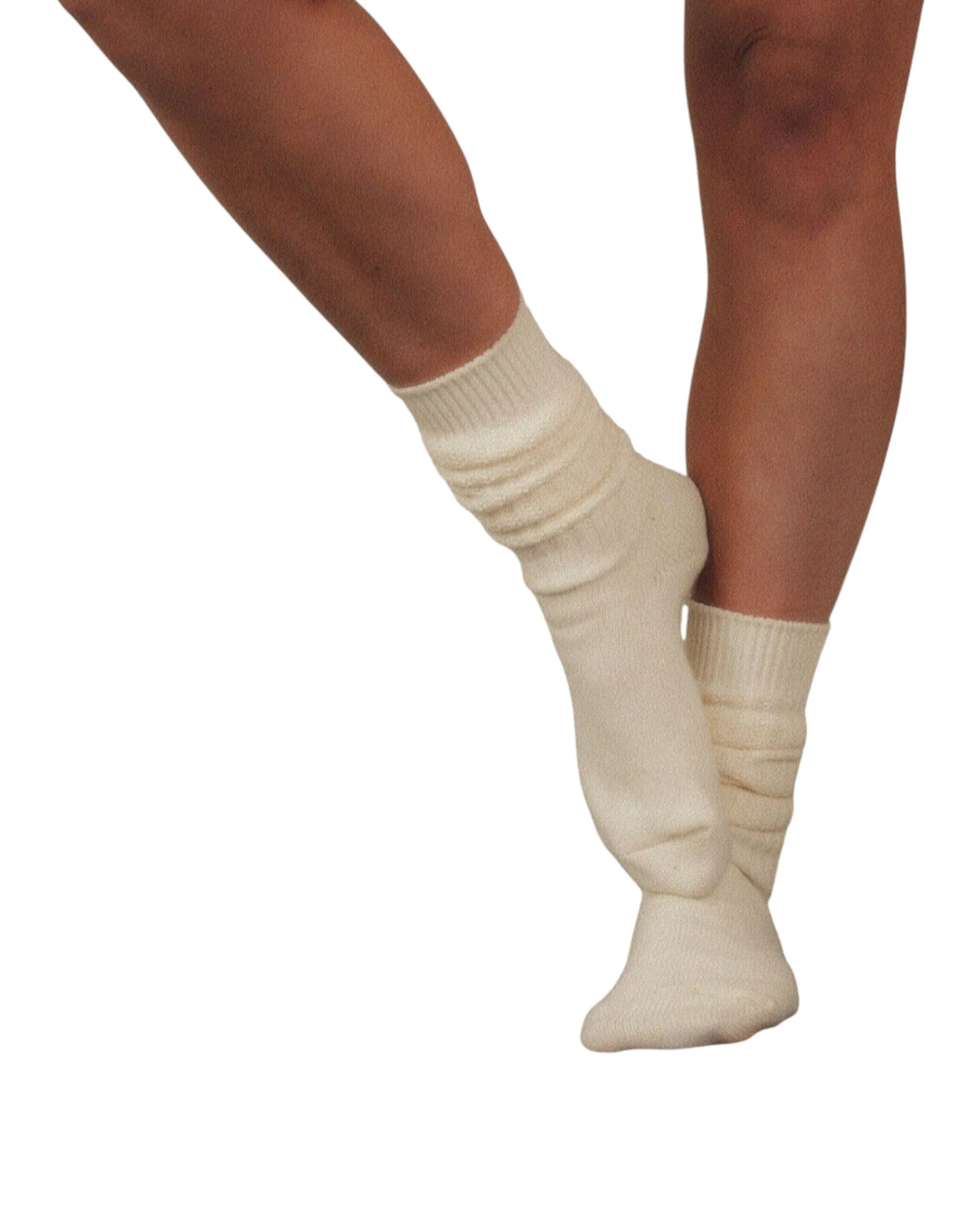 BEIGE "LALA" SLOUCHED SOCKS - Image 3