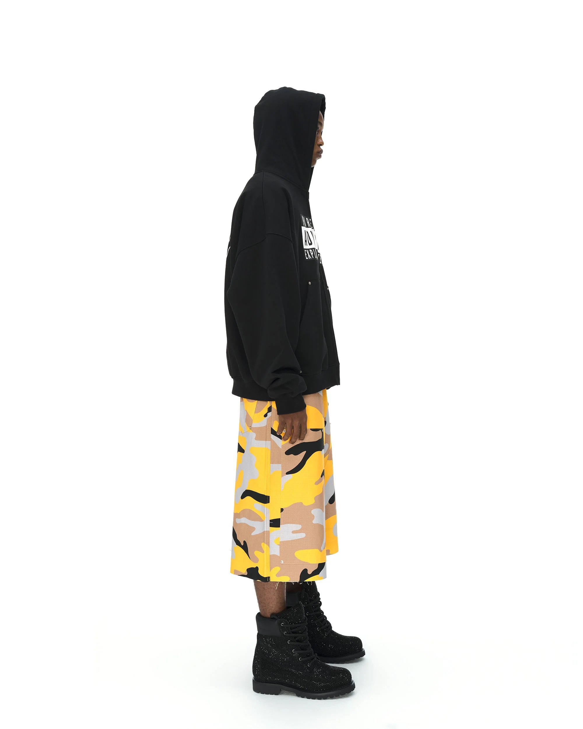 BLACK ZIP-UP HOODIE - Image 15