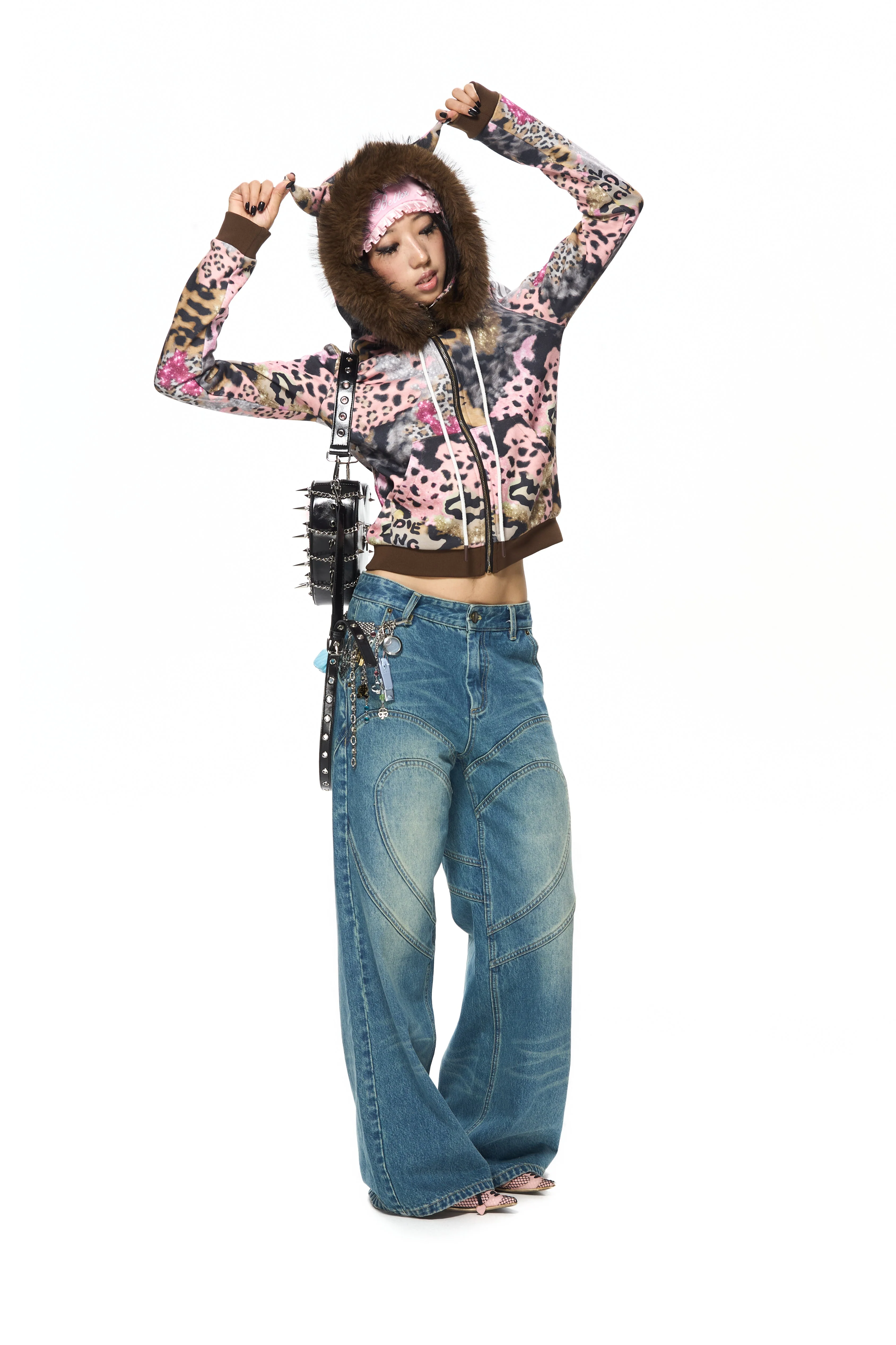 Brown Leopard Print Hoodie - Image 17