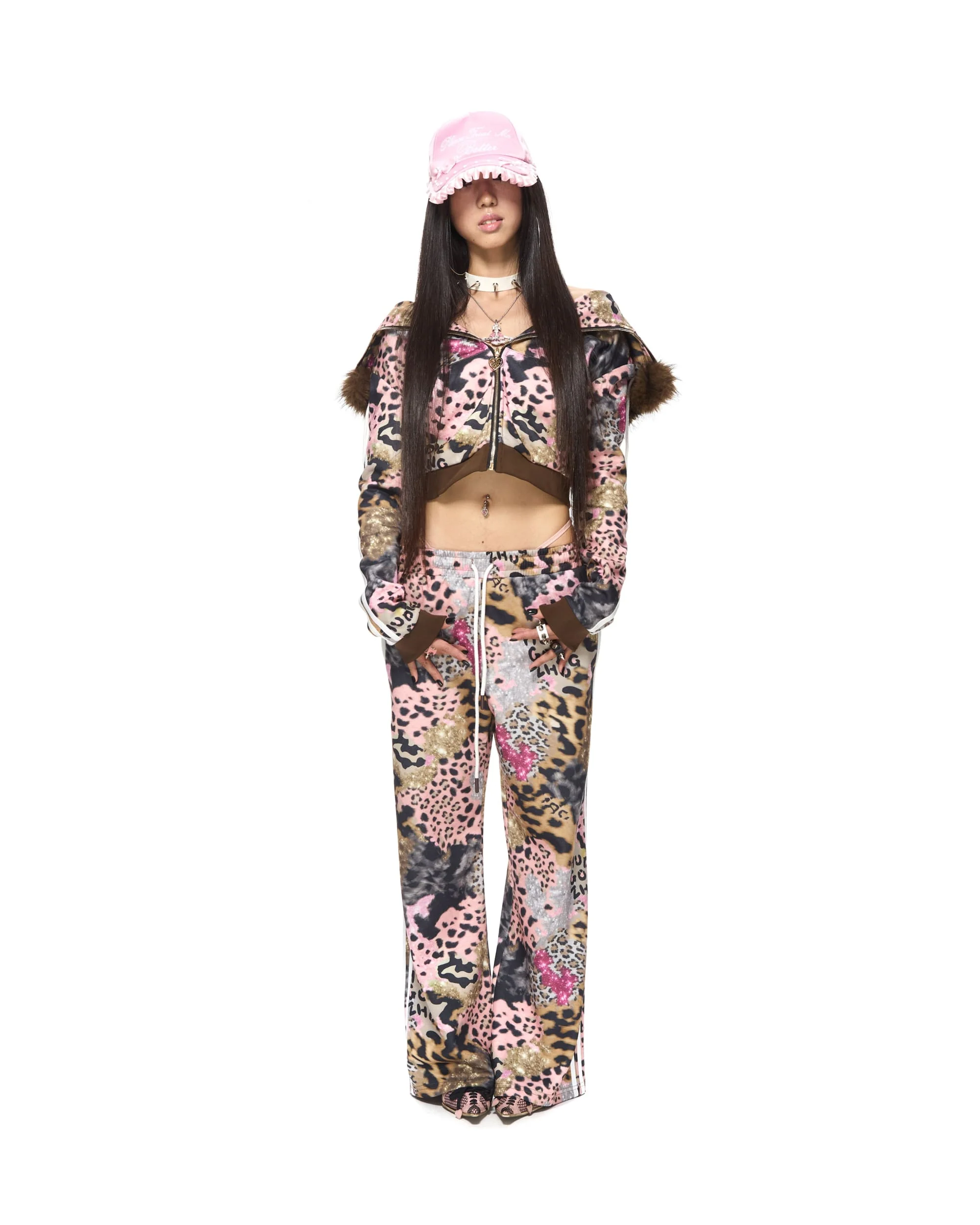 Brown Leopard Print Sweatpants - Image 2