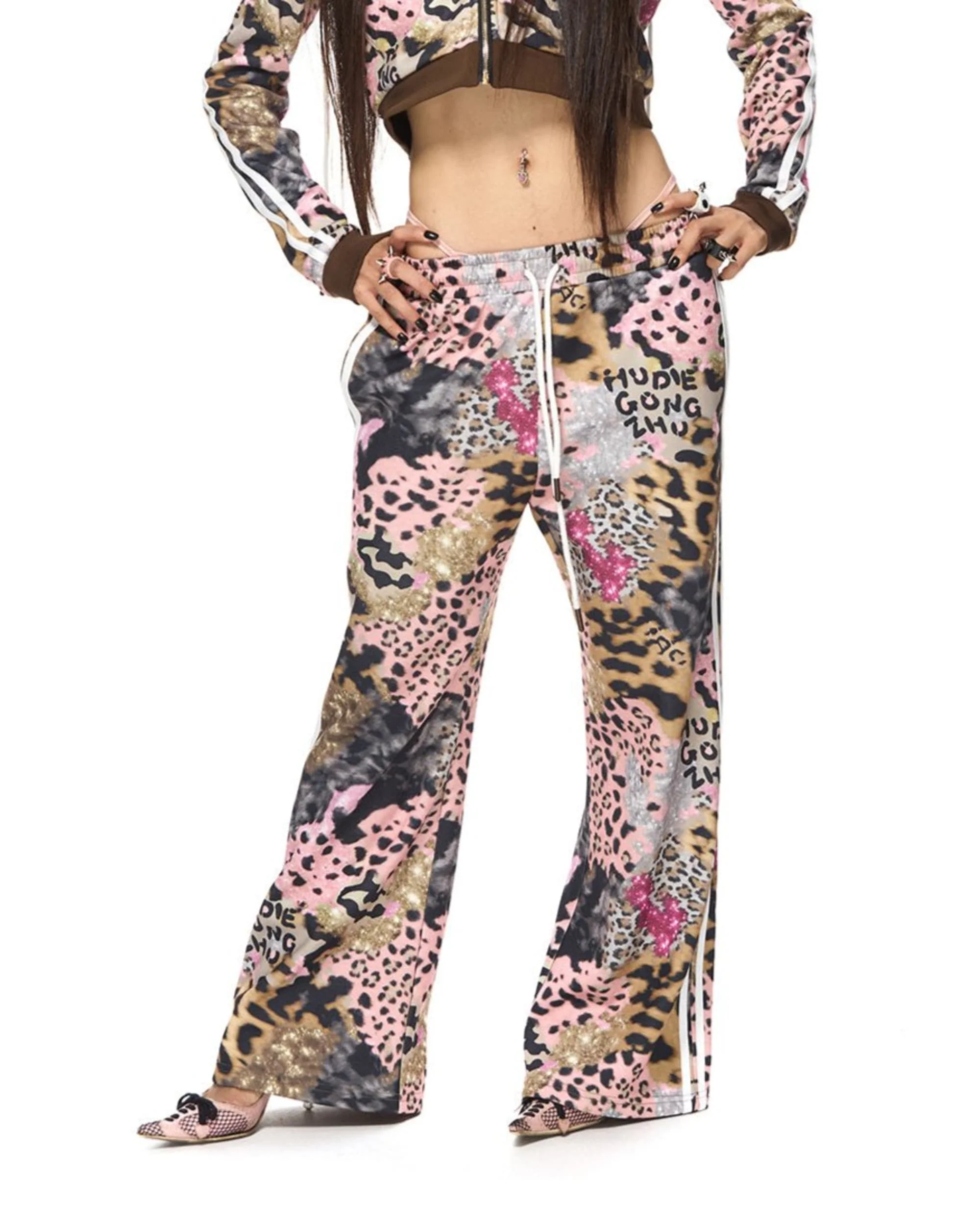 Brown Leopard Print Sweatpants - Image 8
