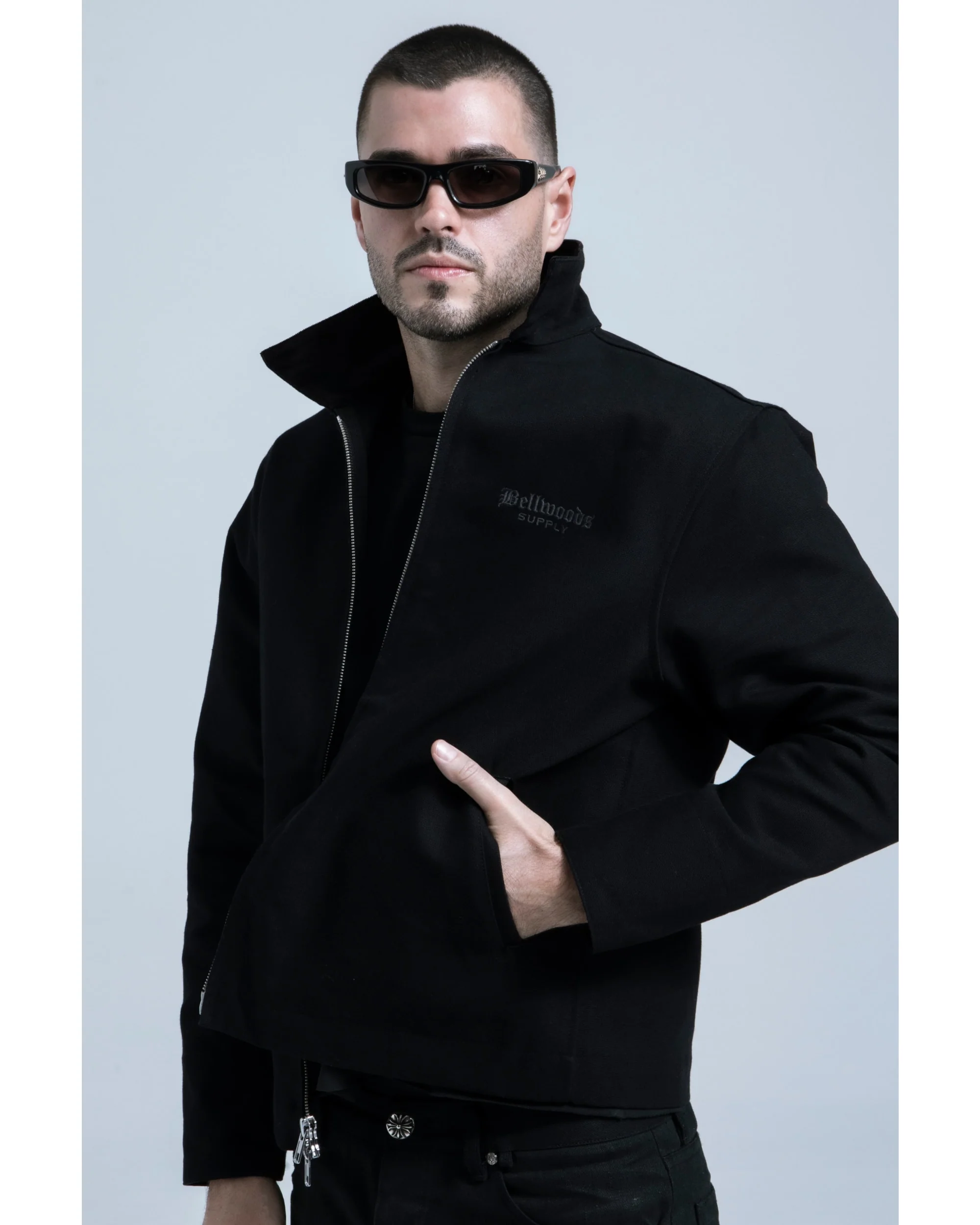Canvas Work Jacket - Black - Image 3