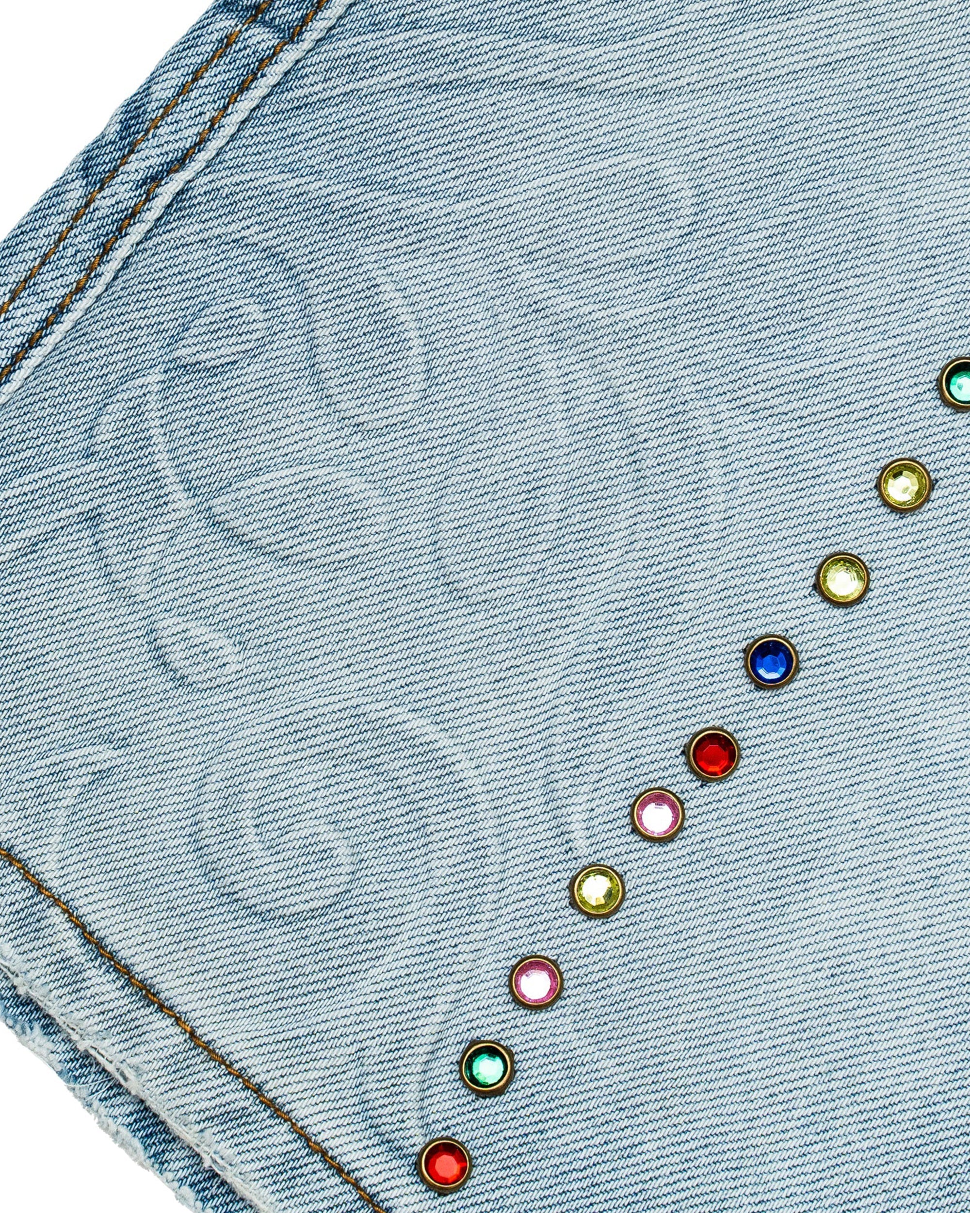 Cathedral Denim Shorts - Washed Blue - Image 5