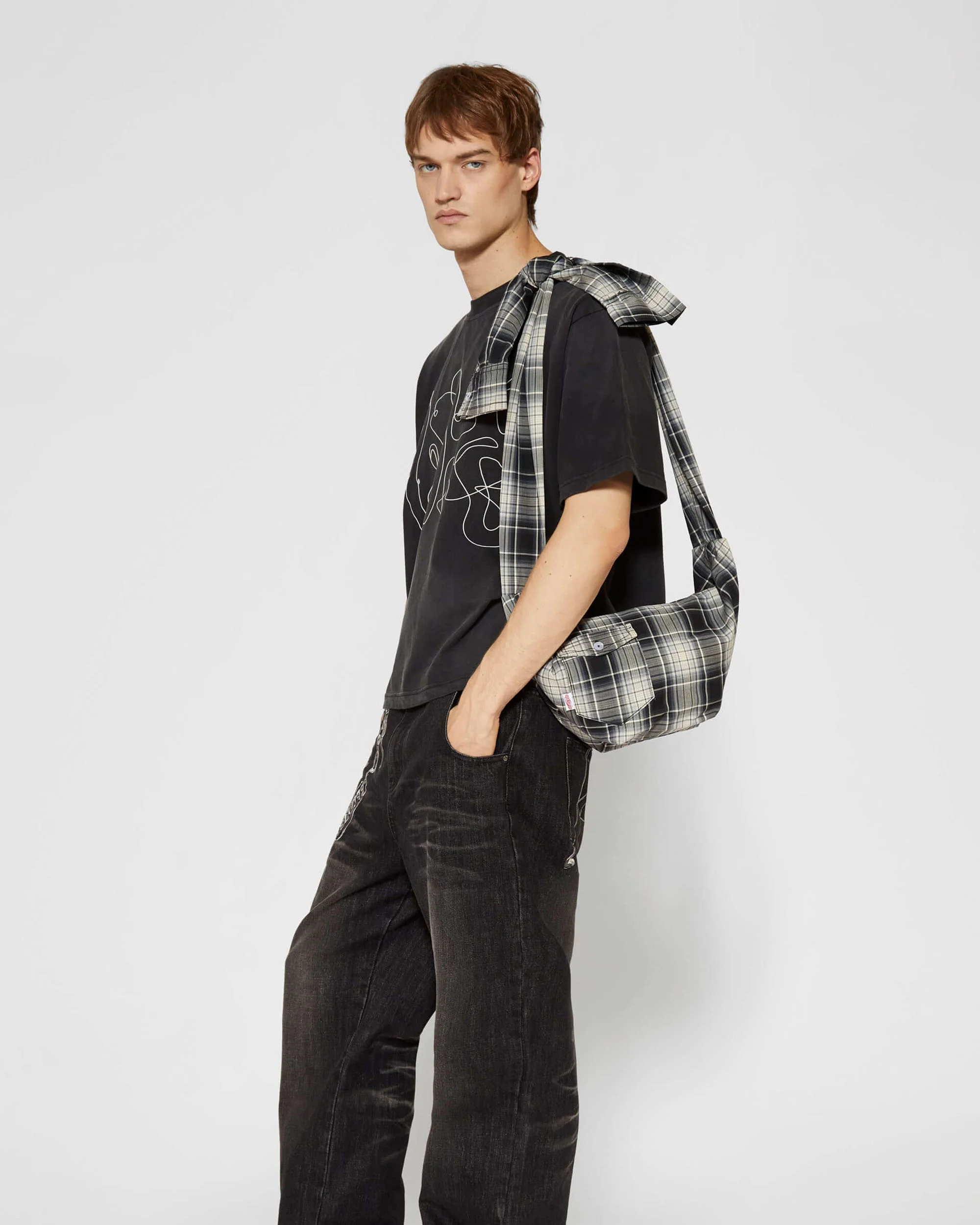 Checked Shirtsleeve Bag Mini - Image 6