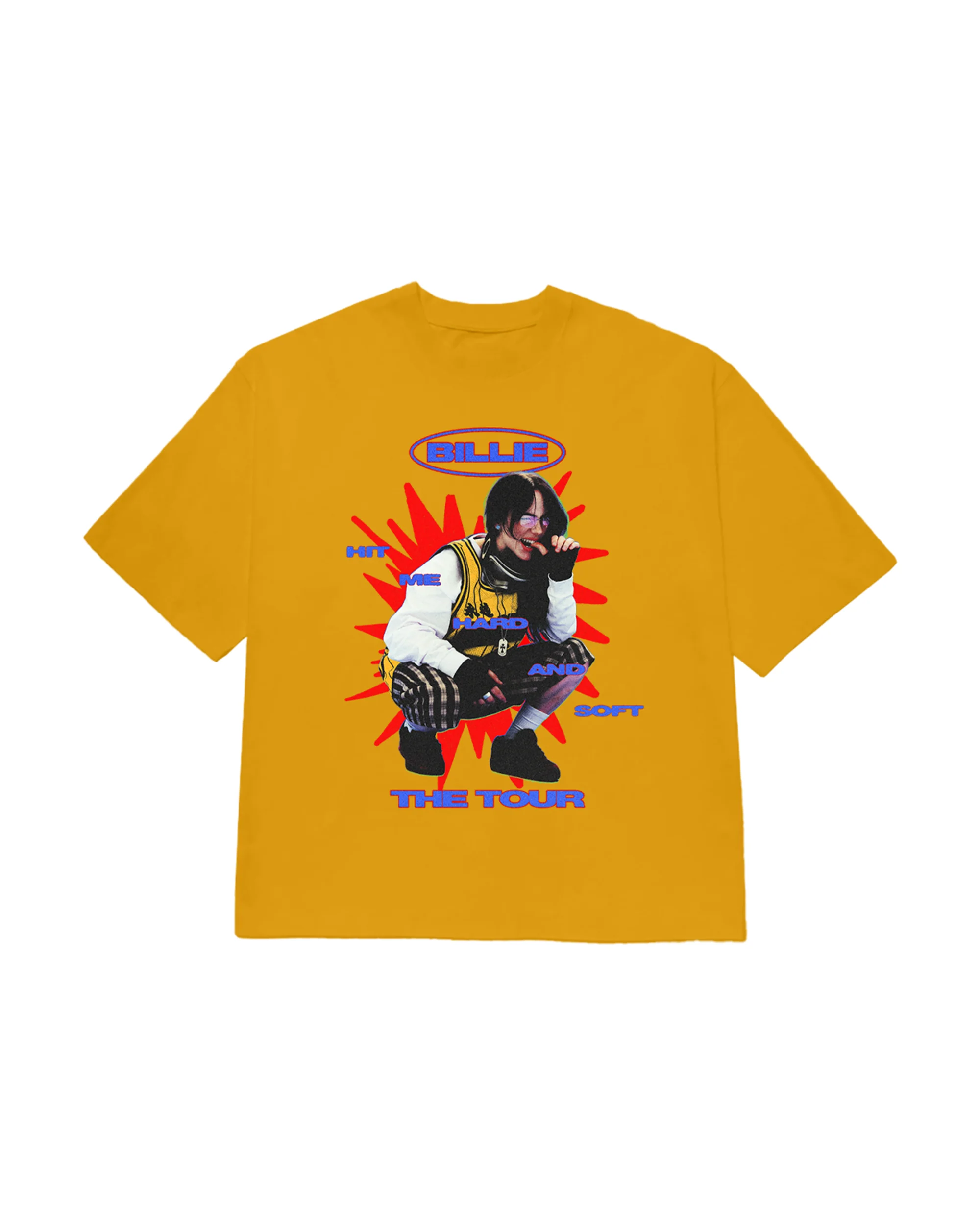 Color Burst HIT ME HARD AND SOFT: THE TOUR Gold T-Shirt
