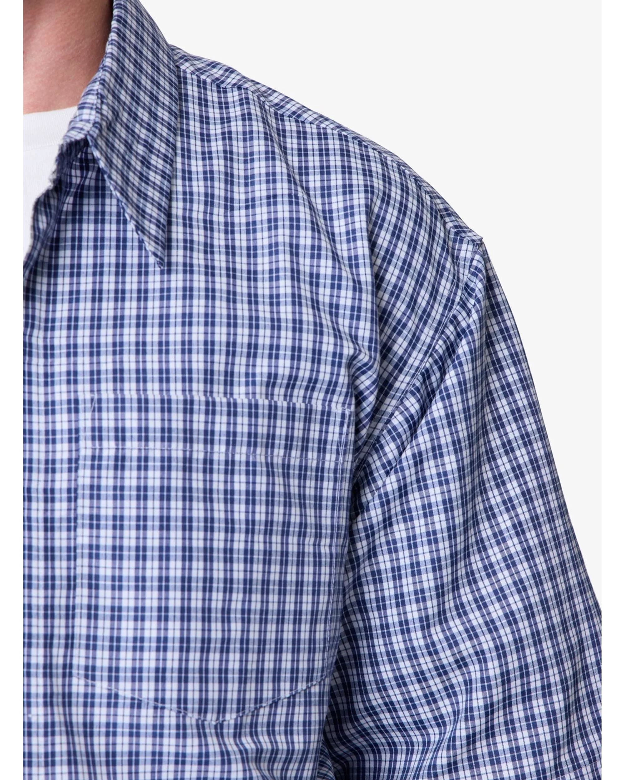 Crispy Poplin Over Shirt - Blue - Image 7