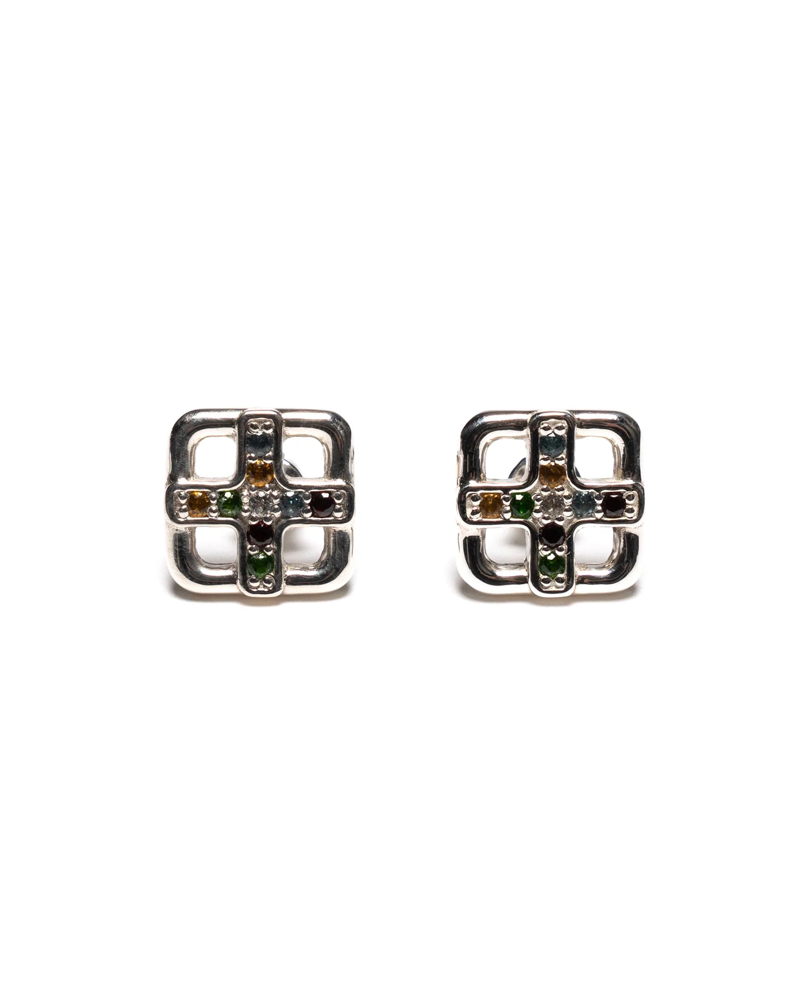 Cross Earrings (Silver/Topaz) - Image 5