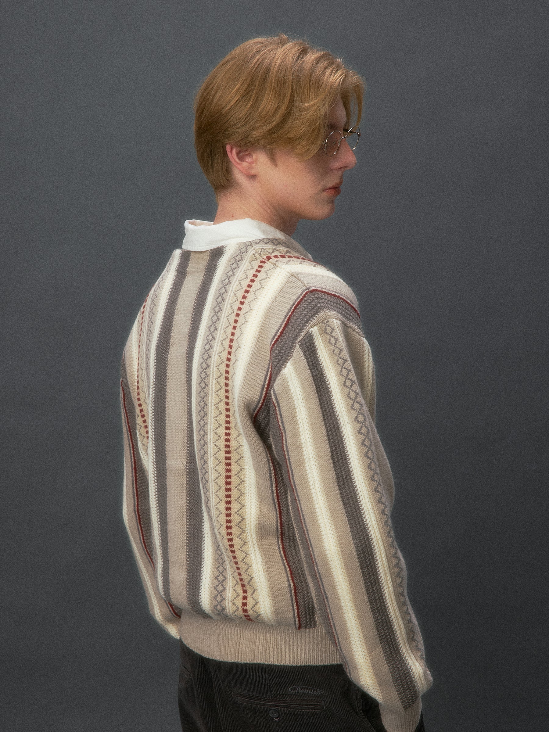 Dad's Striped Knit Cardigan - Image 6