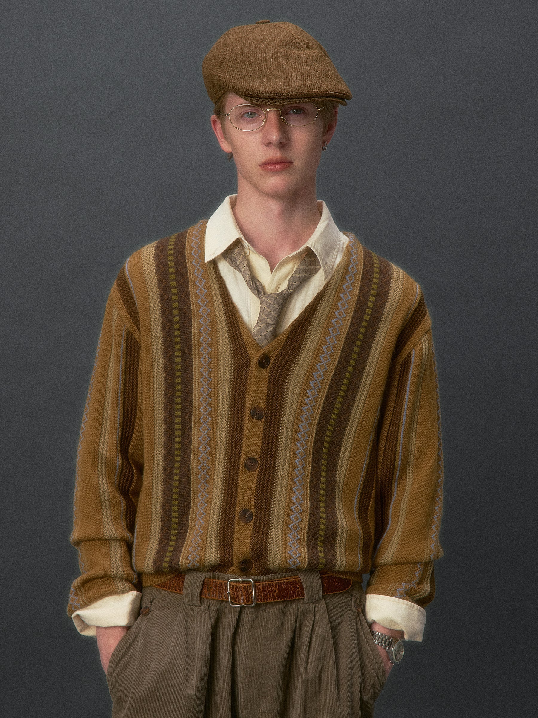 Dad's Striped Knit Cardigan - Image 5