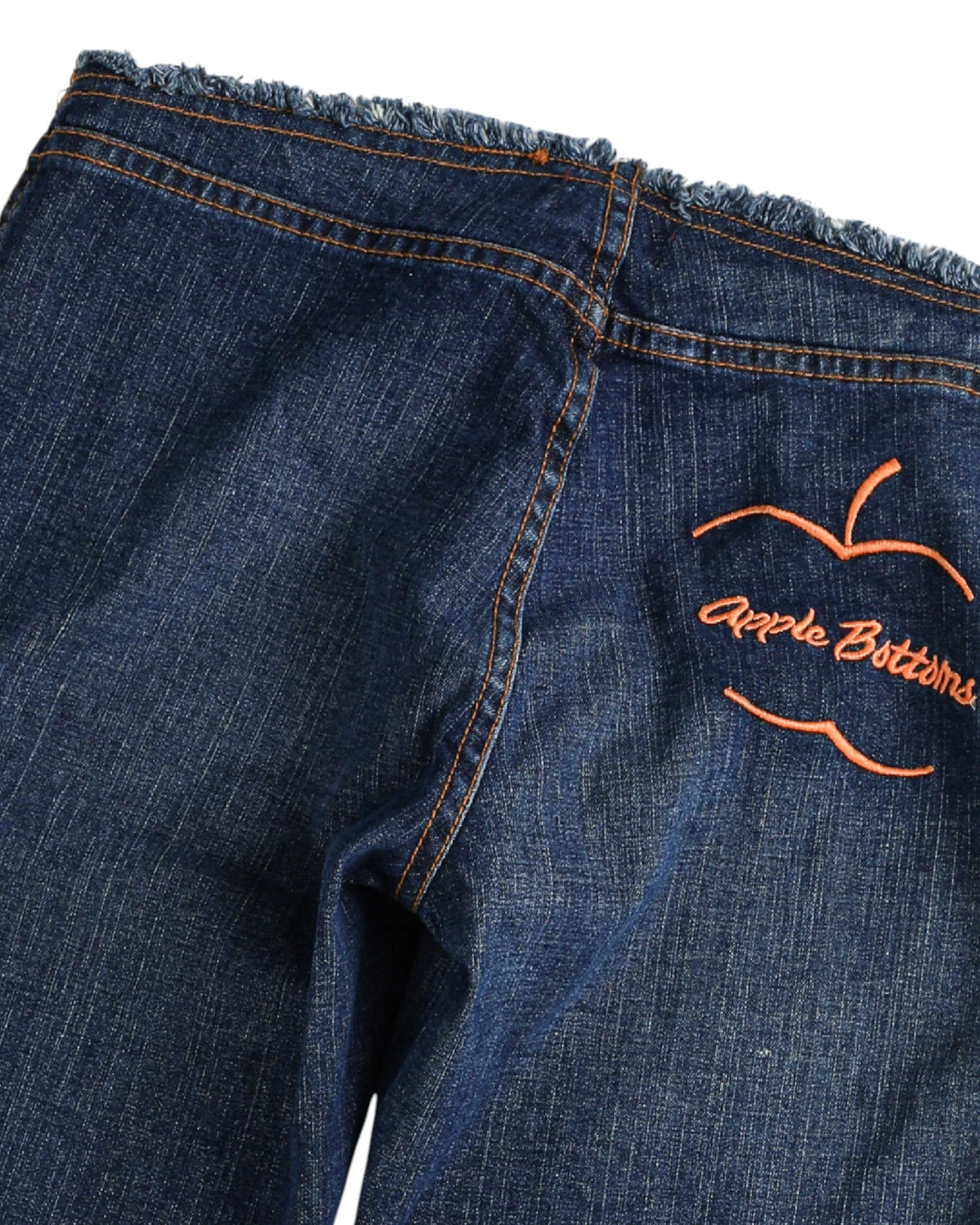 Deadstock Apple Bottom Orange Embroidered Denim Pants - W32 - Image 4