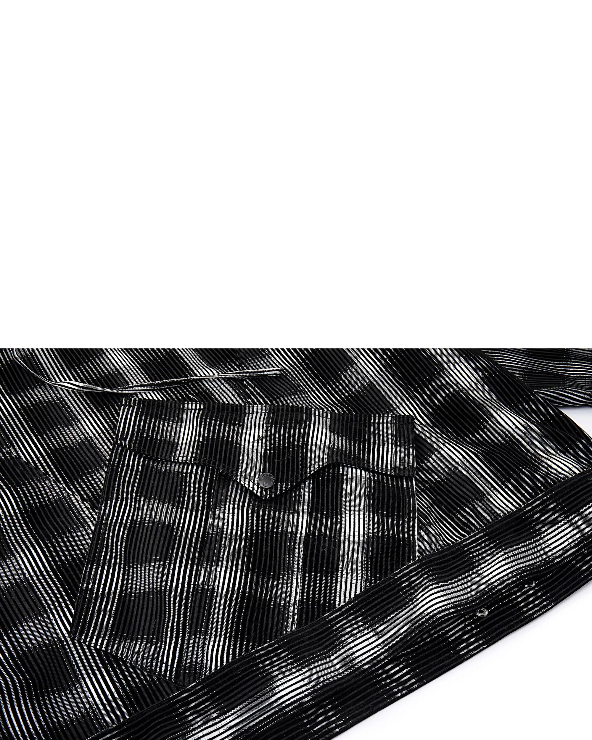 Distorted Plaid Half-Zip Pullover – Black & White, Boxy Fit - Image 20