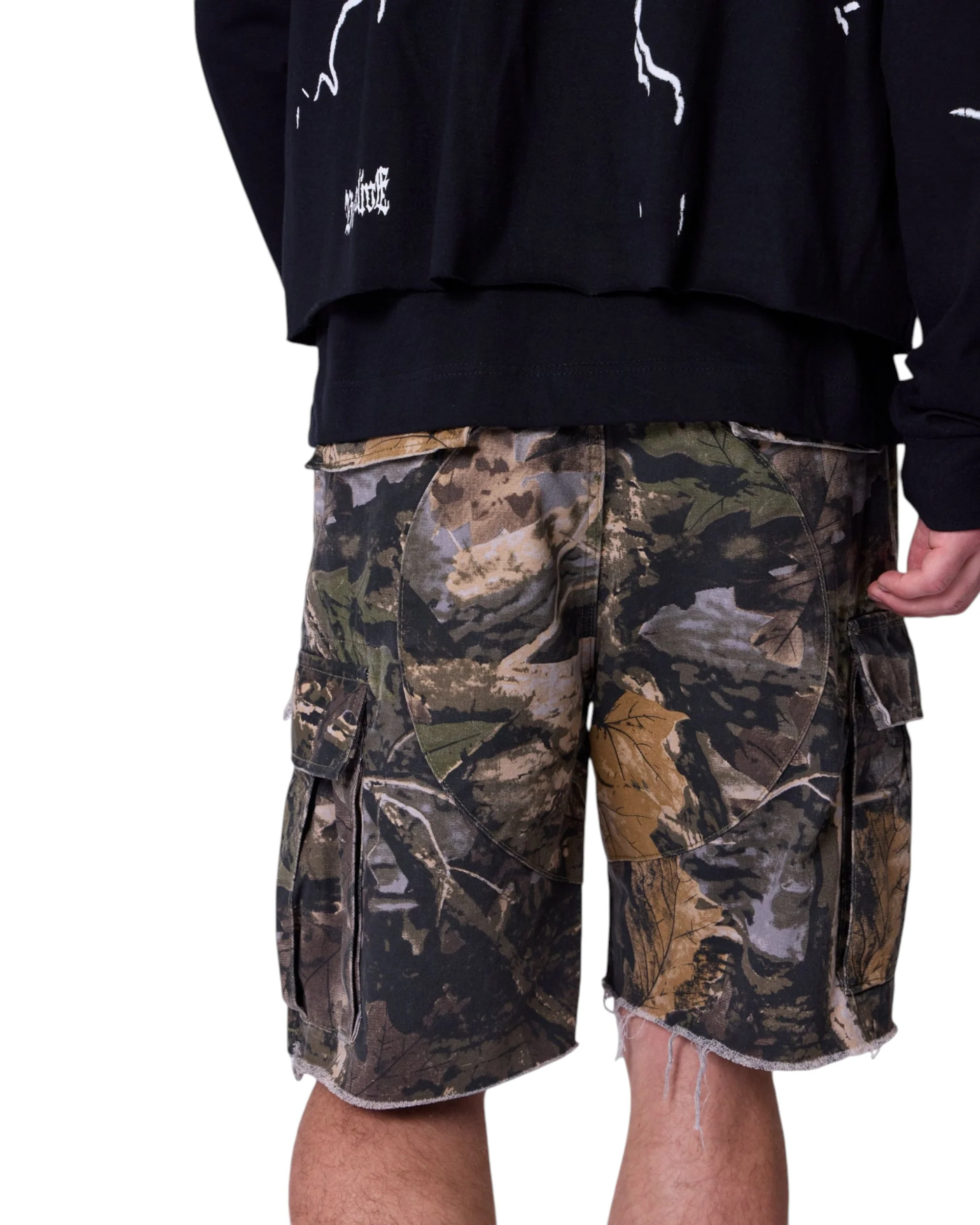 Distressed Cargo Shorts - Forest Camo - Image 5