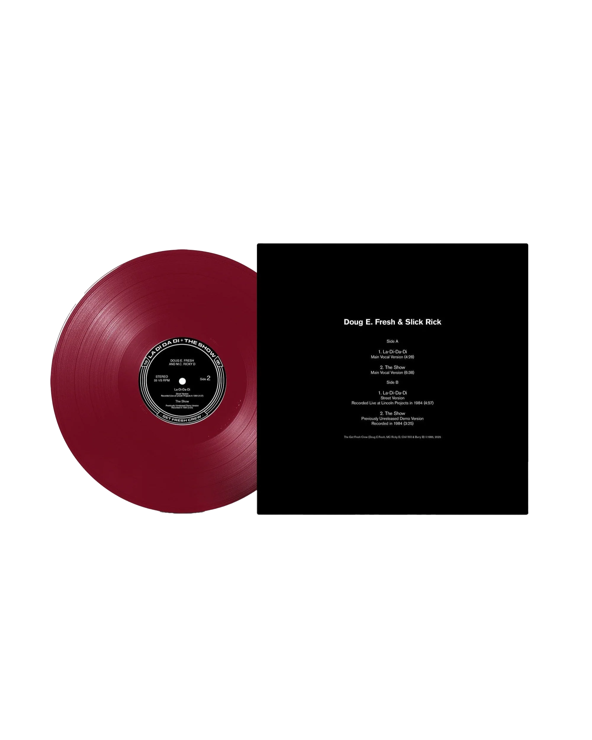 Doug E. Fresh & Slick Rick - La-Di-Da-Di / The Show (40th Anniversary) (12" - Ruby Red Vinyl) - Image 2