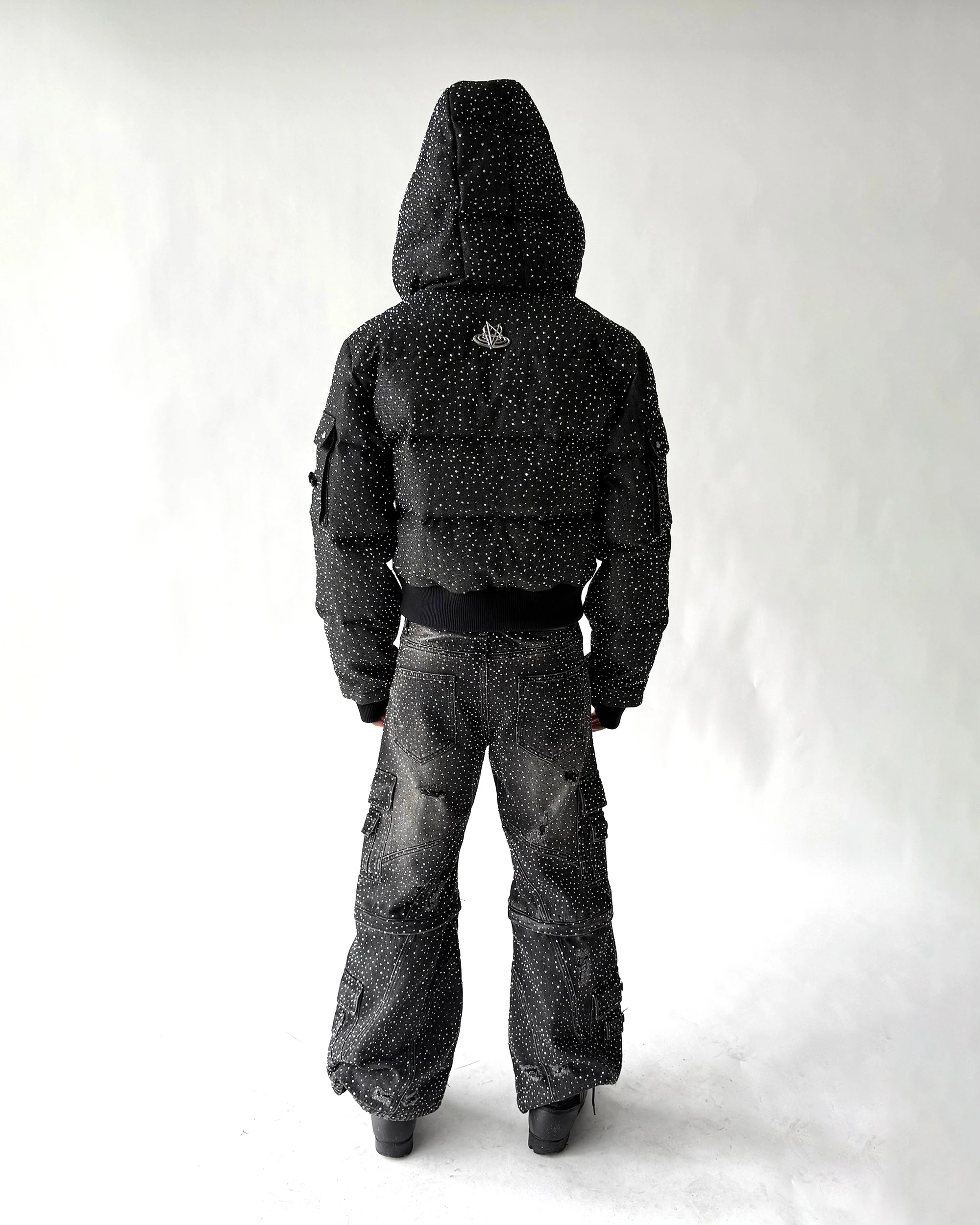 "DRKCRYSTL" DENIM PUFFER - Image 8