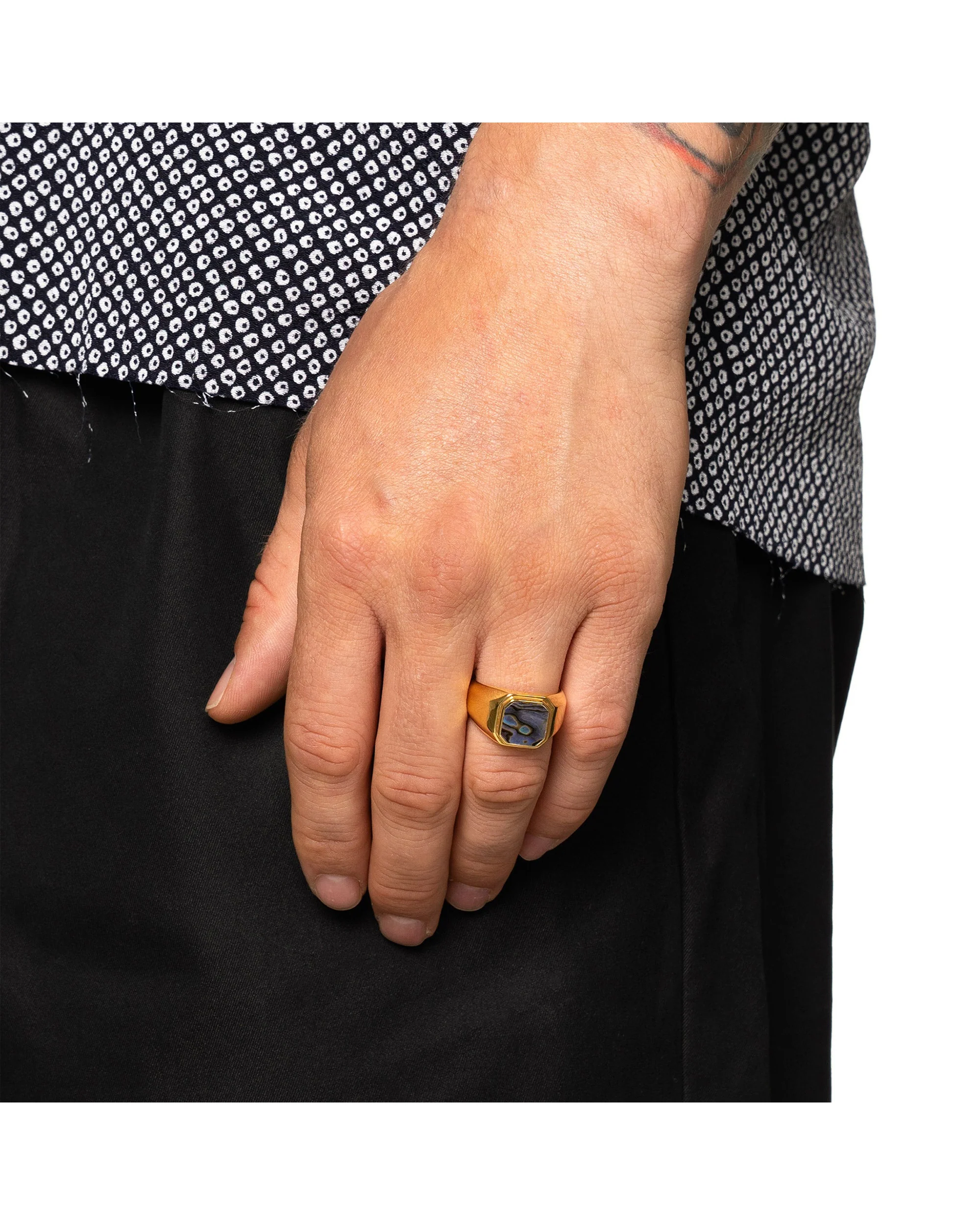 Duppy Signet Ring 14K/Abalone - Image 4