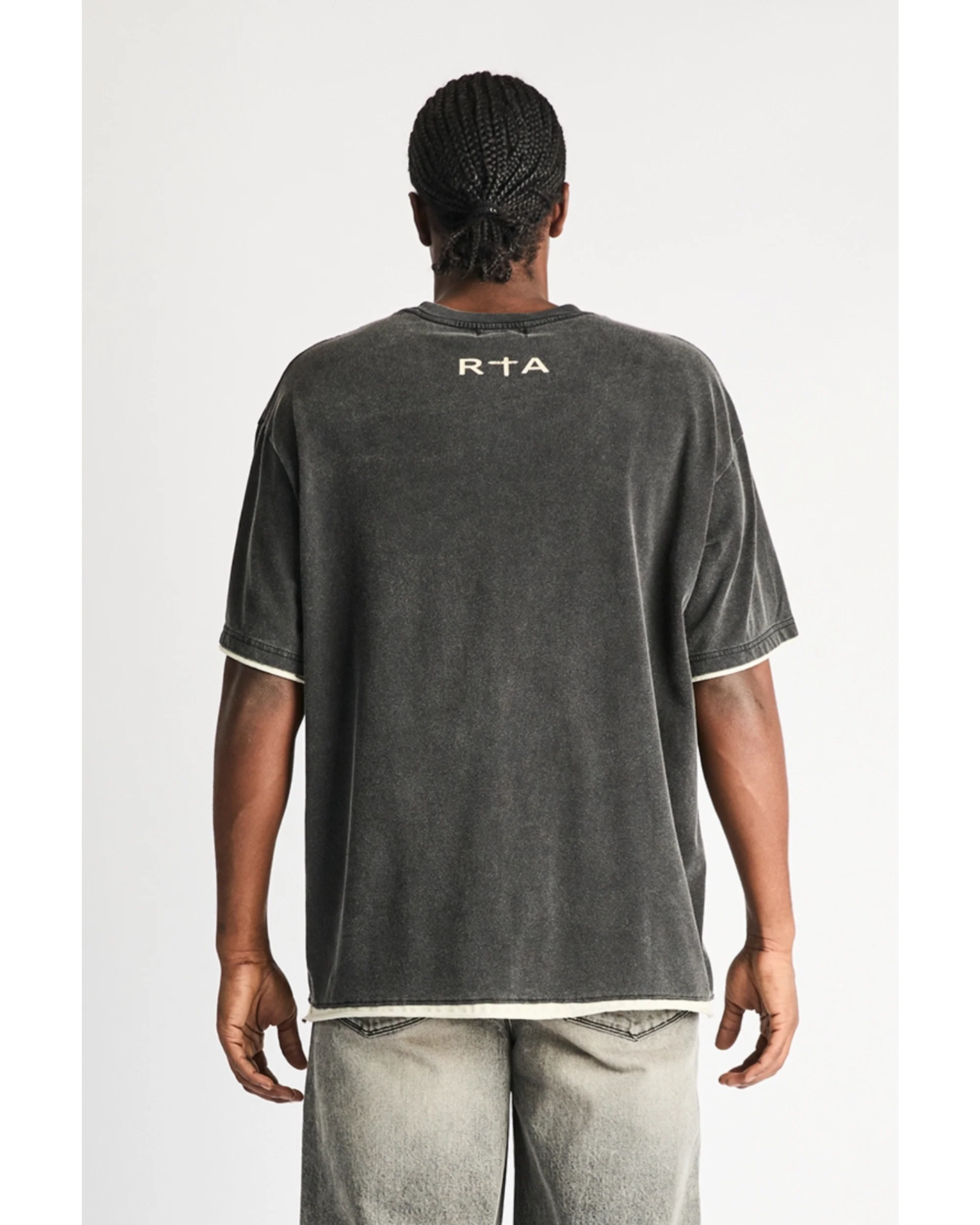 ELIAN DOUBLE LAYERED TEE | BLACK EXODUS - Image 4
