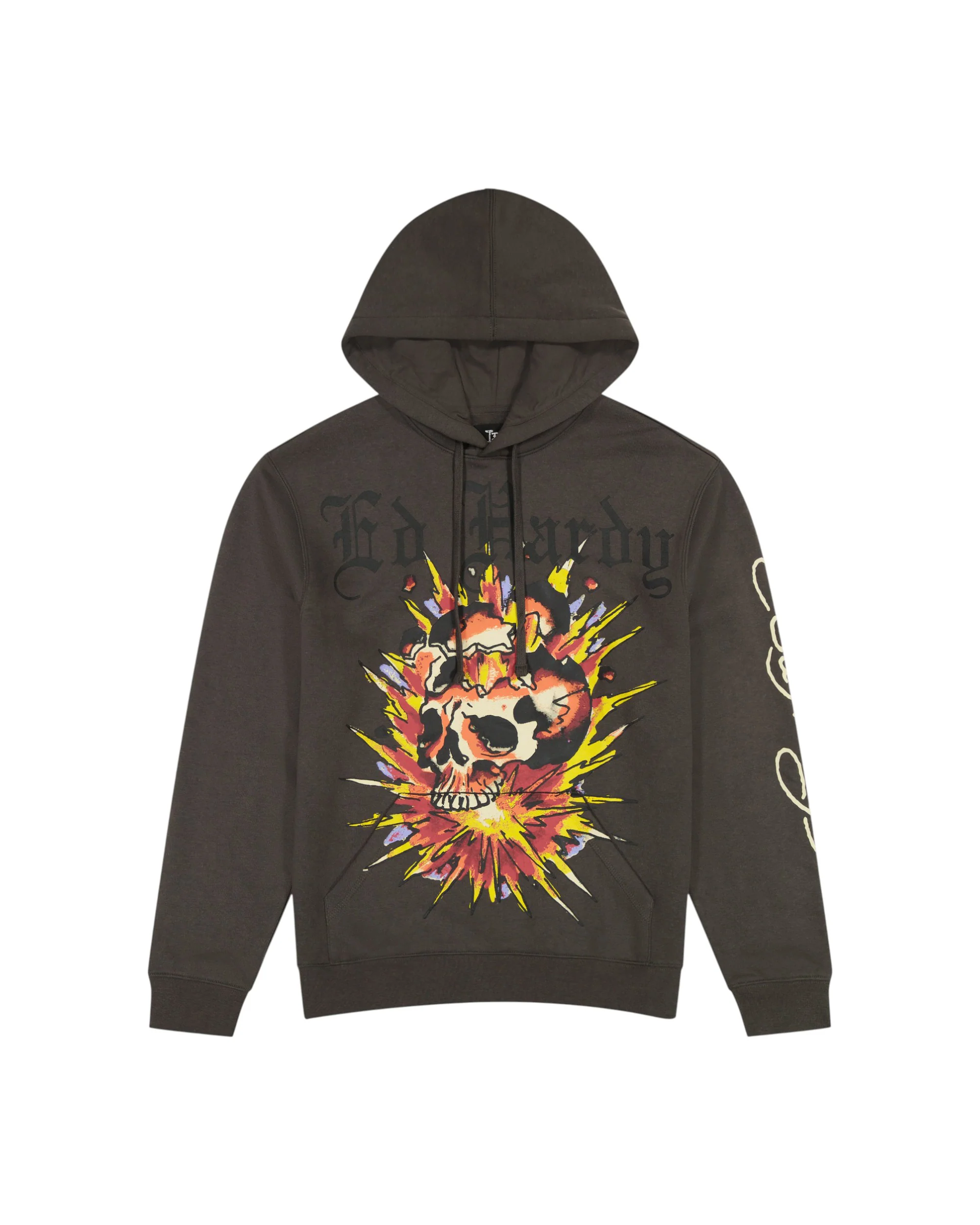 Exploding Skull Charcoal Pullover Hoodie
