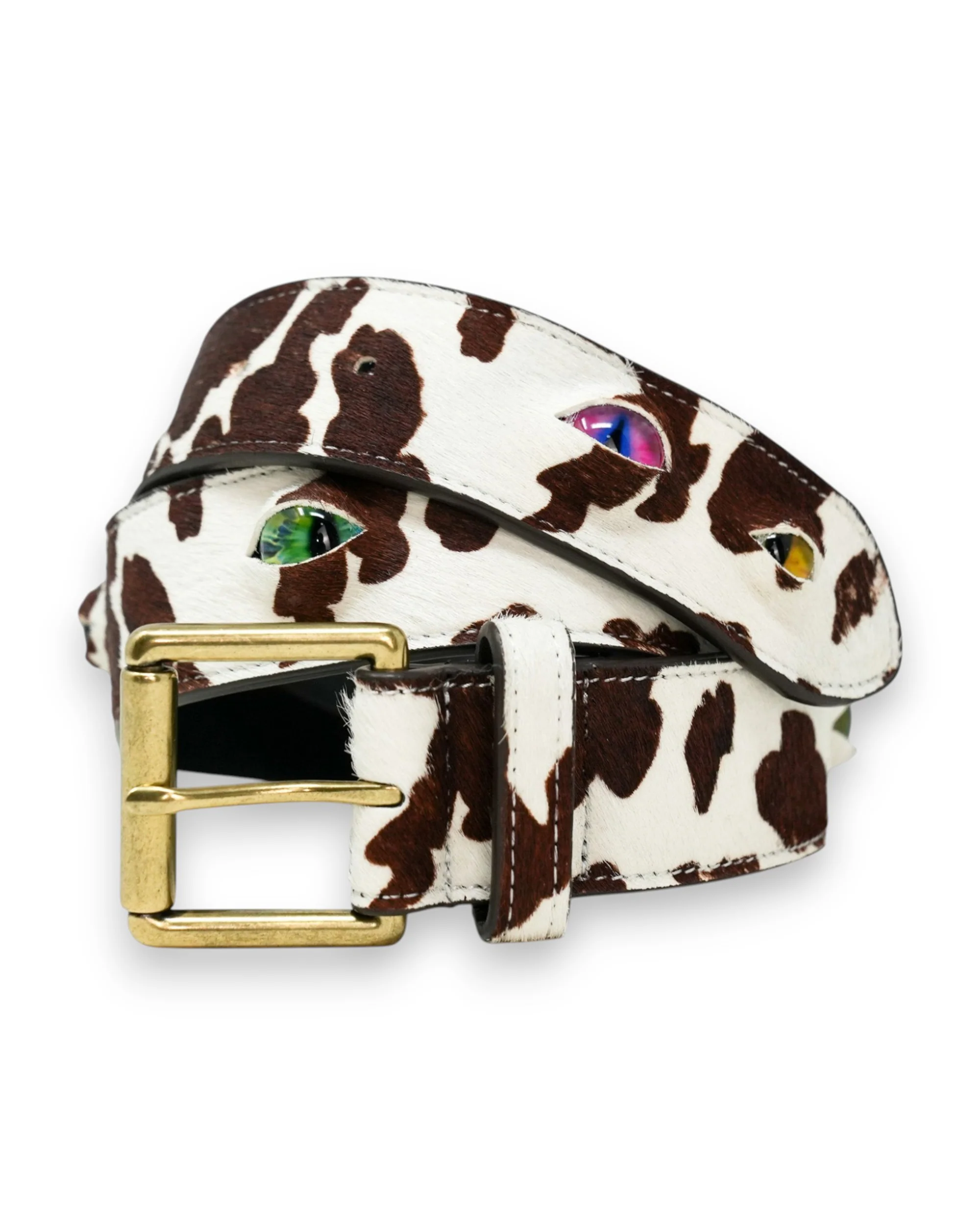 Eyeball Belt - Brown Cow Print - Image 2