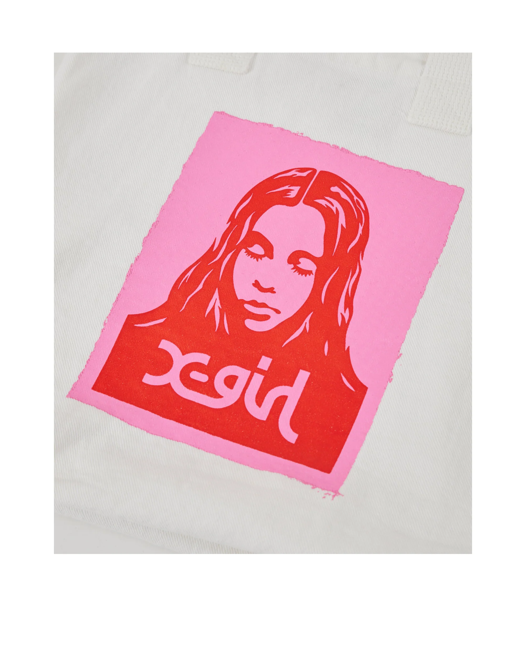FACE POSTER WASHED DENIM TOTE BAG - Image 5