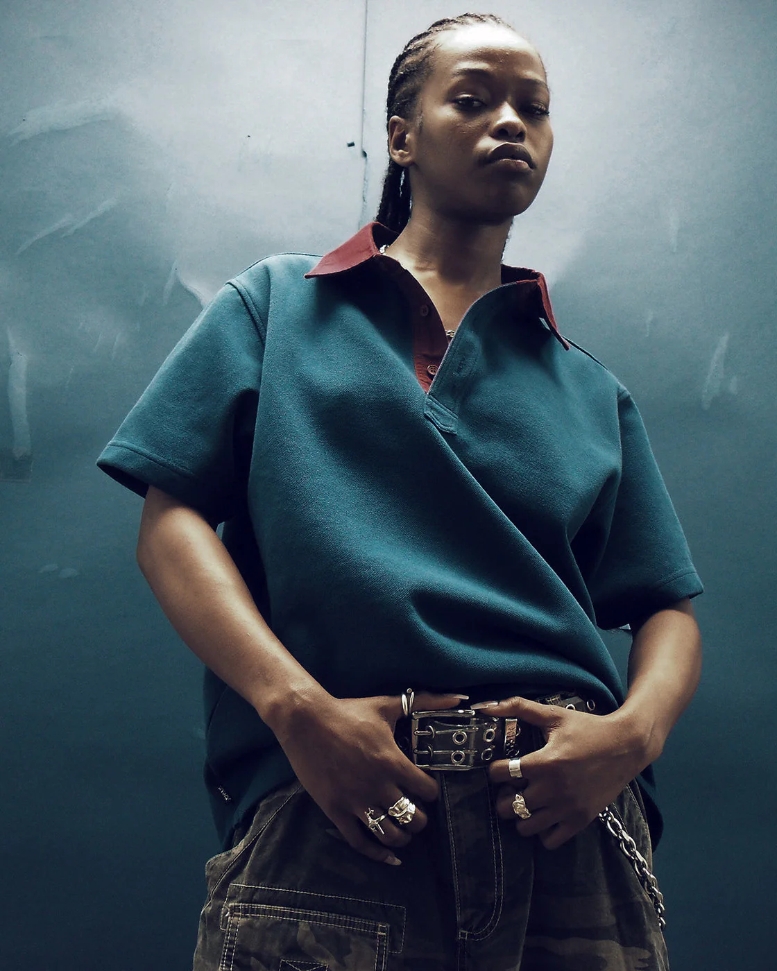 filthy® contrasted polo (navy) - Image 2