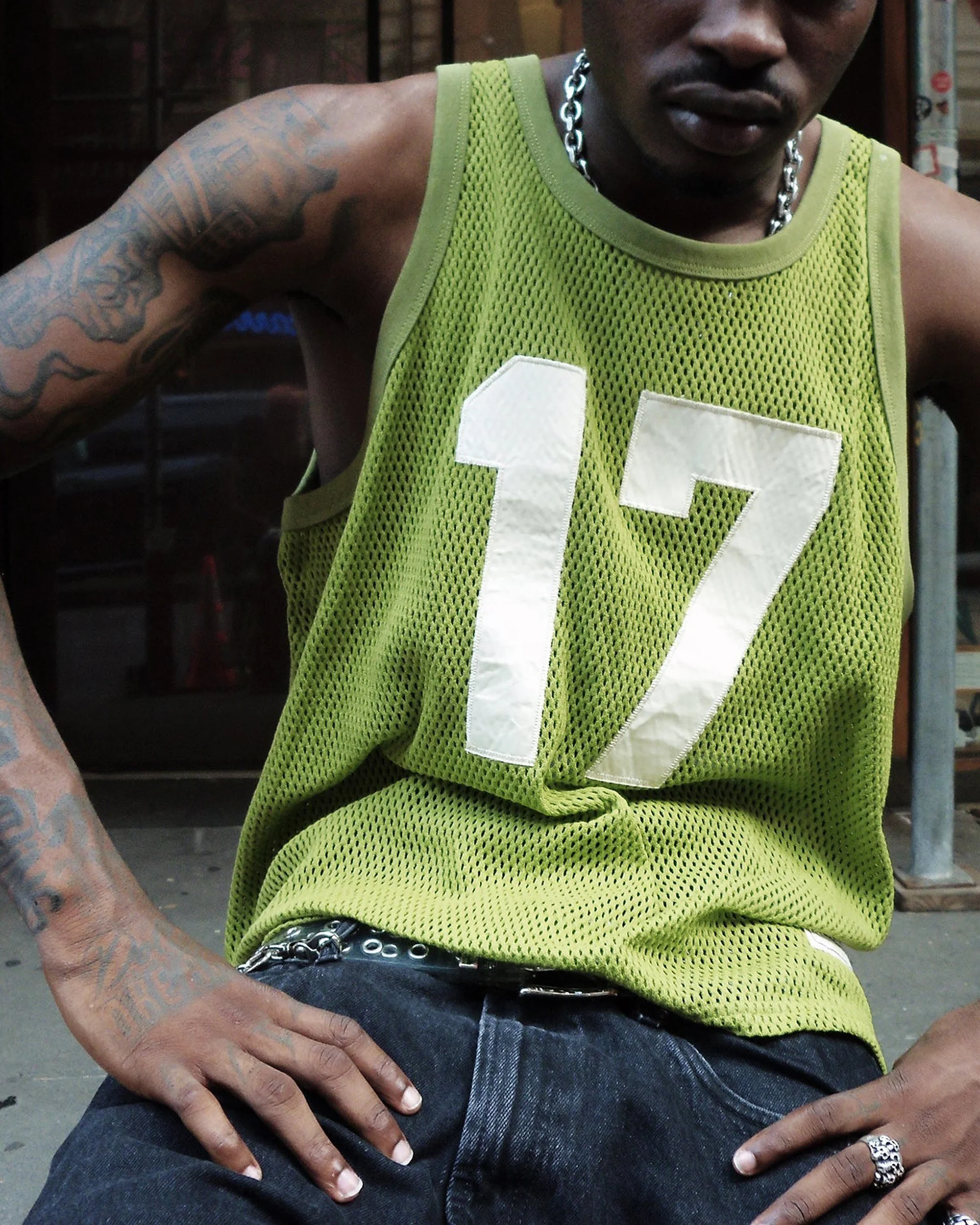 filthy® fishnet swingman jersey (lime) - Image 2