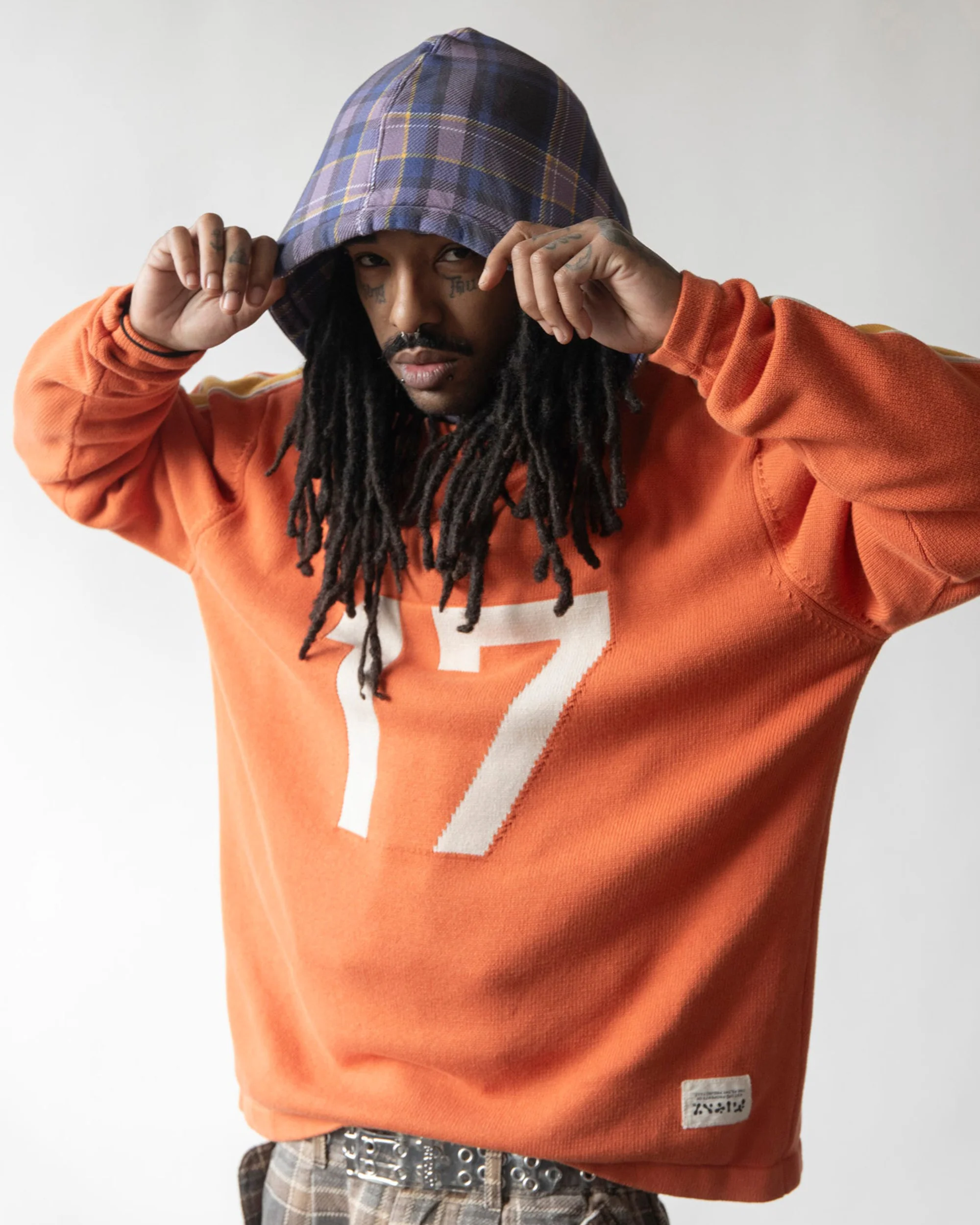 filthy plaid puffer hood (blue) - Image 4
