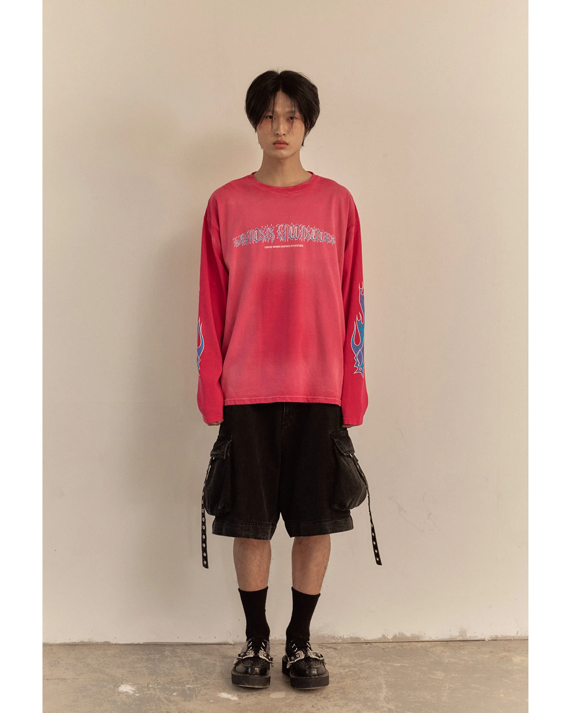 FLAME LONG SLEEVE TEE / PINK - Image 3