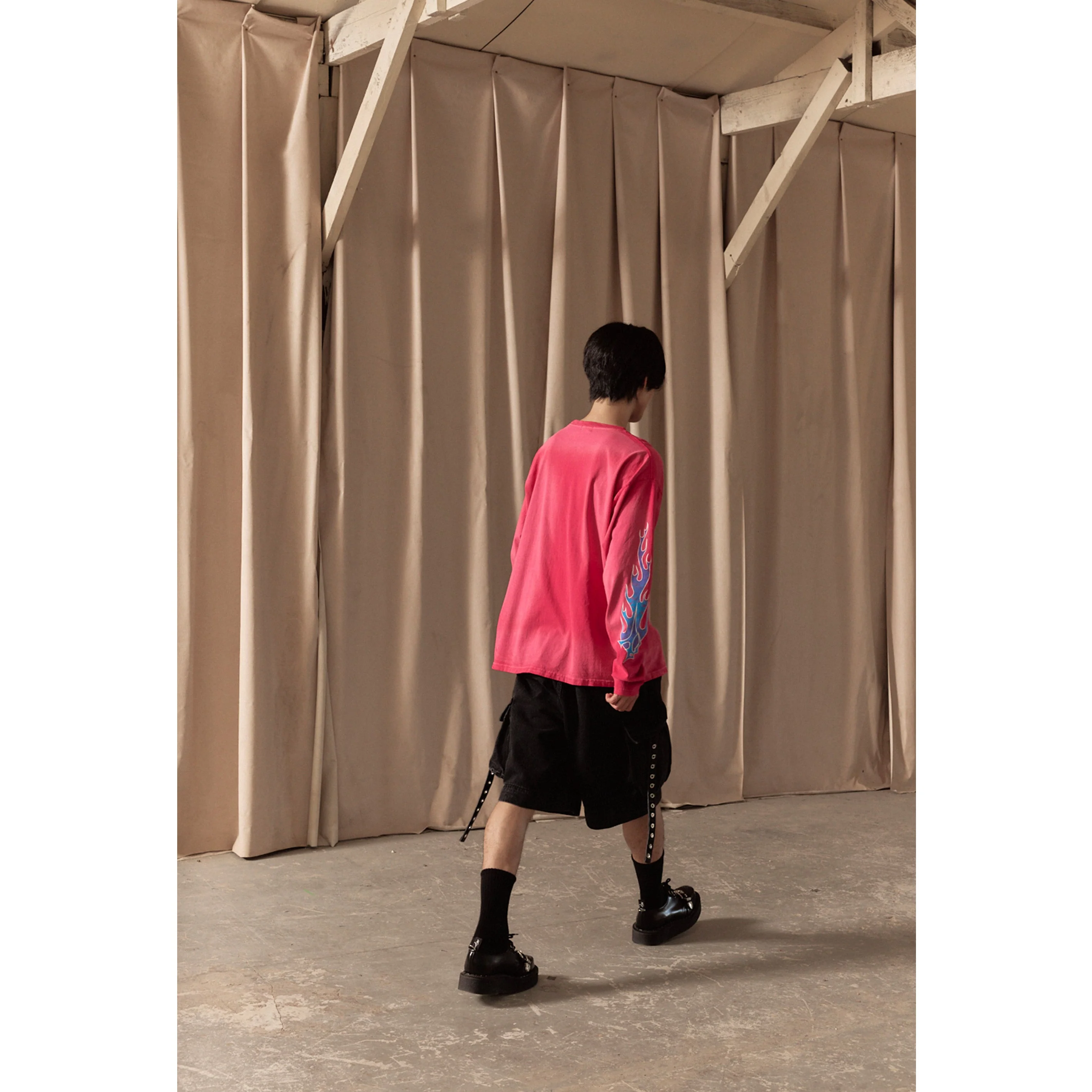 FLAME LONG SLEEVE TEE / PINK - Image 45