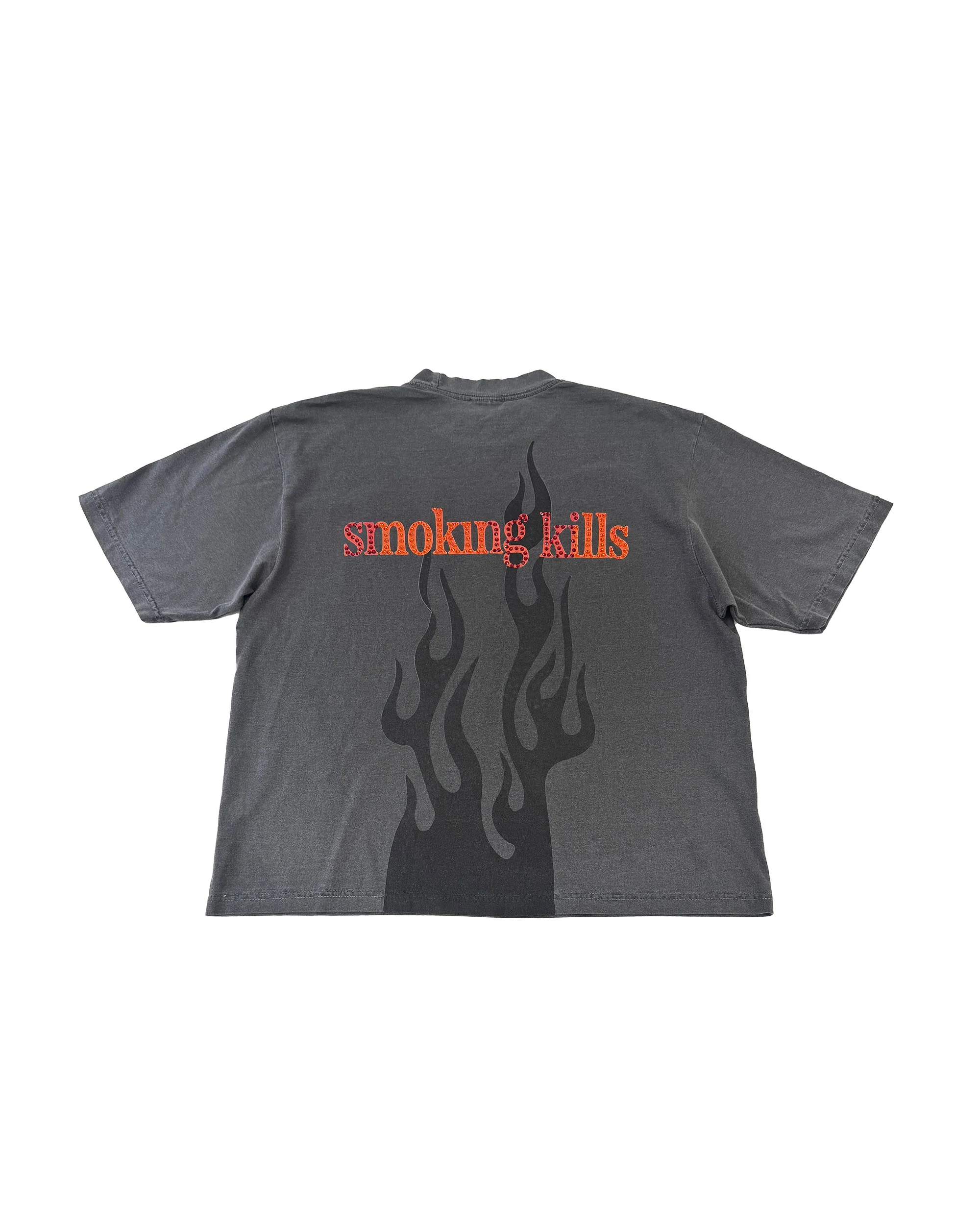 Flames Shadow Rhinestone Boxy Tee - Image 2