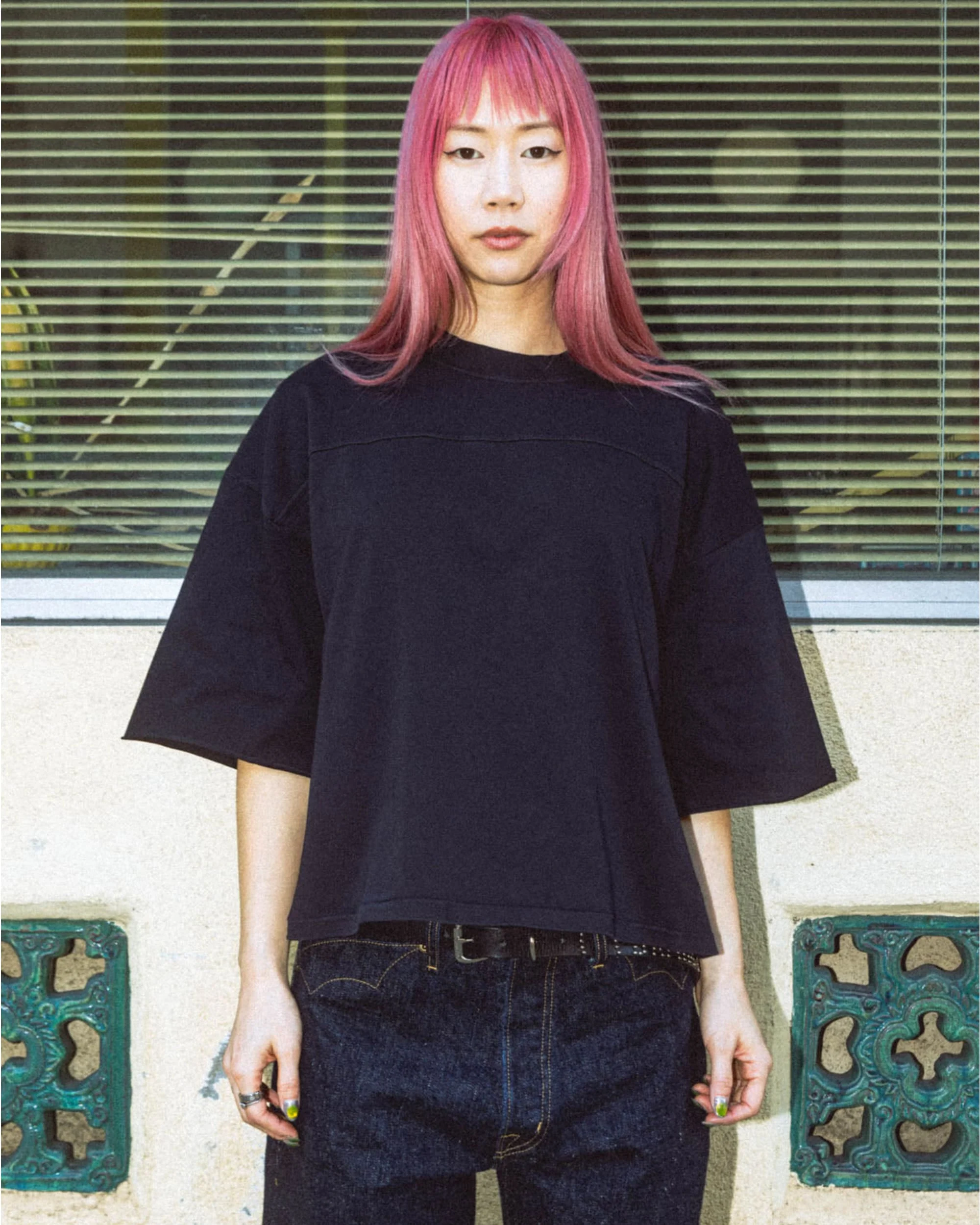 Football T-Shirt - Washed Black - Image 5