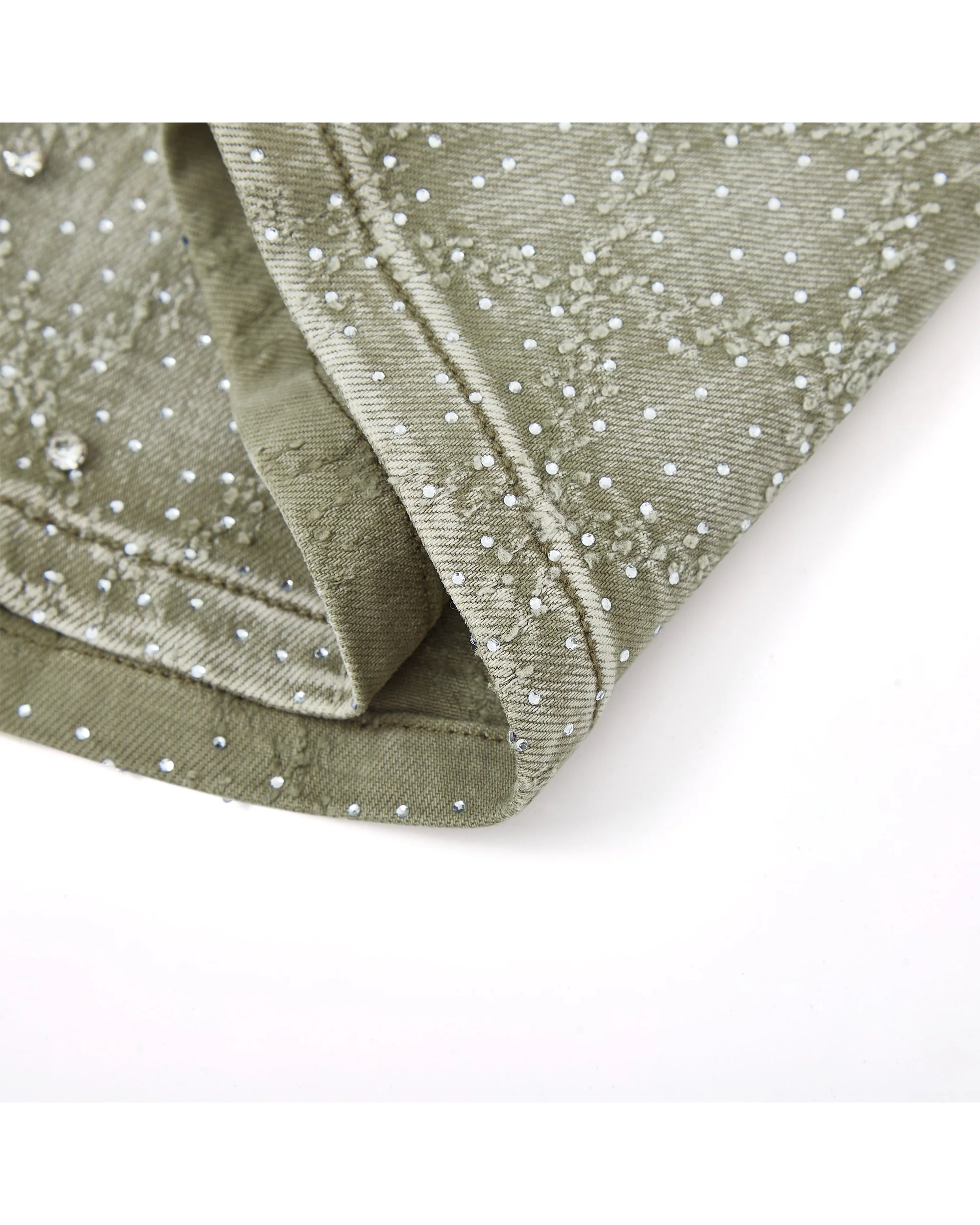 Gemstone Denim Jorts - Olive - Image 6