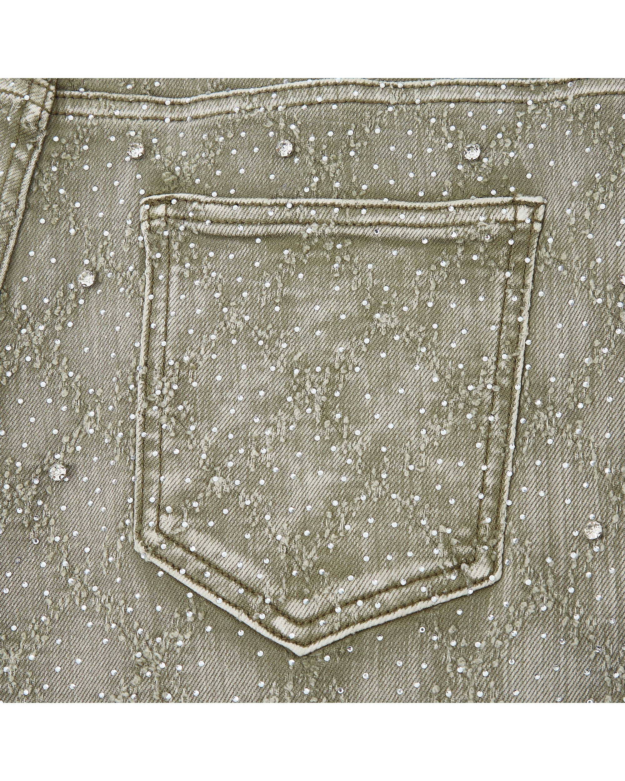 Gemstone Denim Jorts - Olive - Image 8
