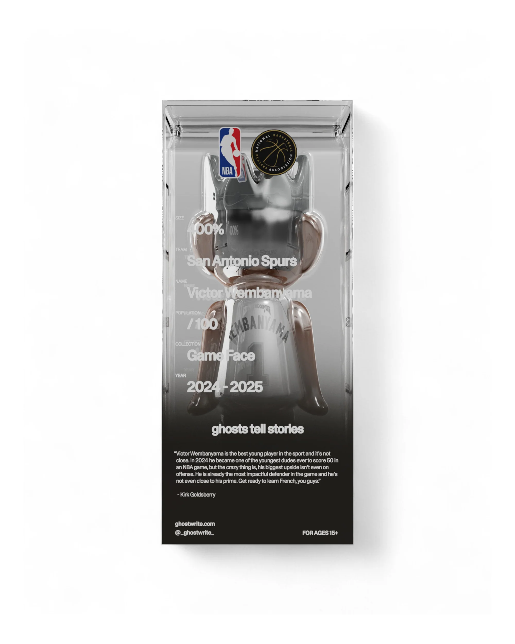 ghostwrite x NBA "Game Face" Victor Wembanyama 400% 2025 (Edition of 100) - Image 3