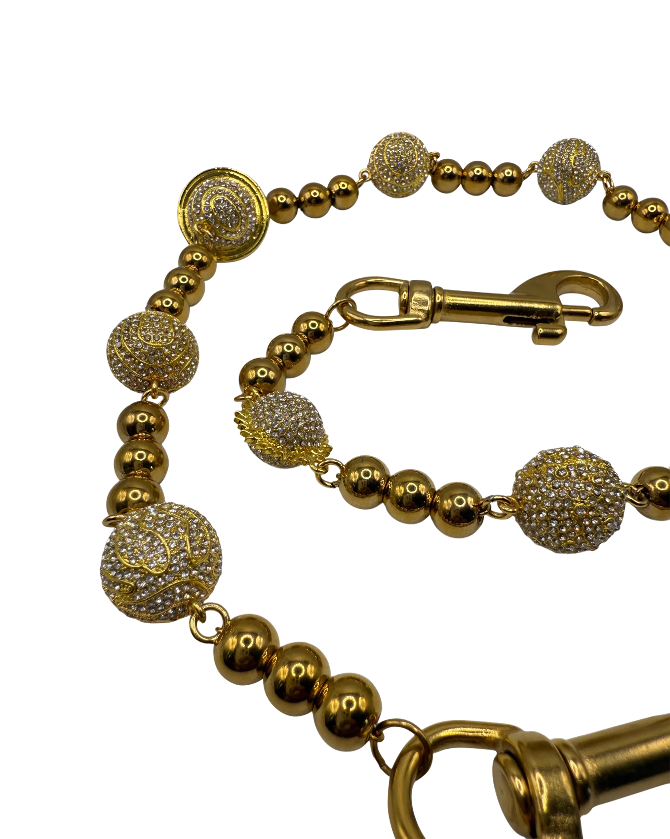 Gold Large Planet Wallet Chain - White - Image 3